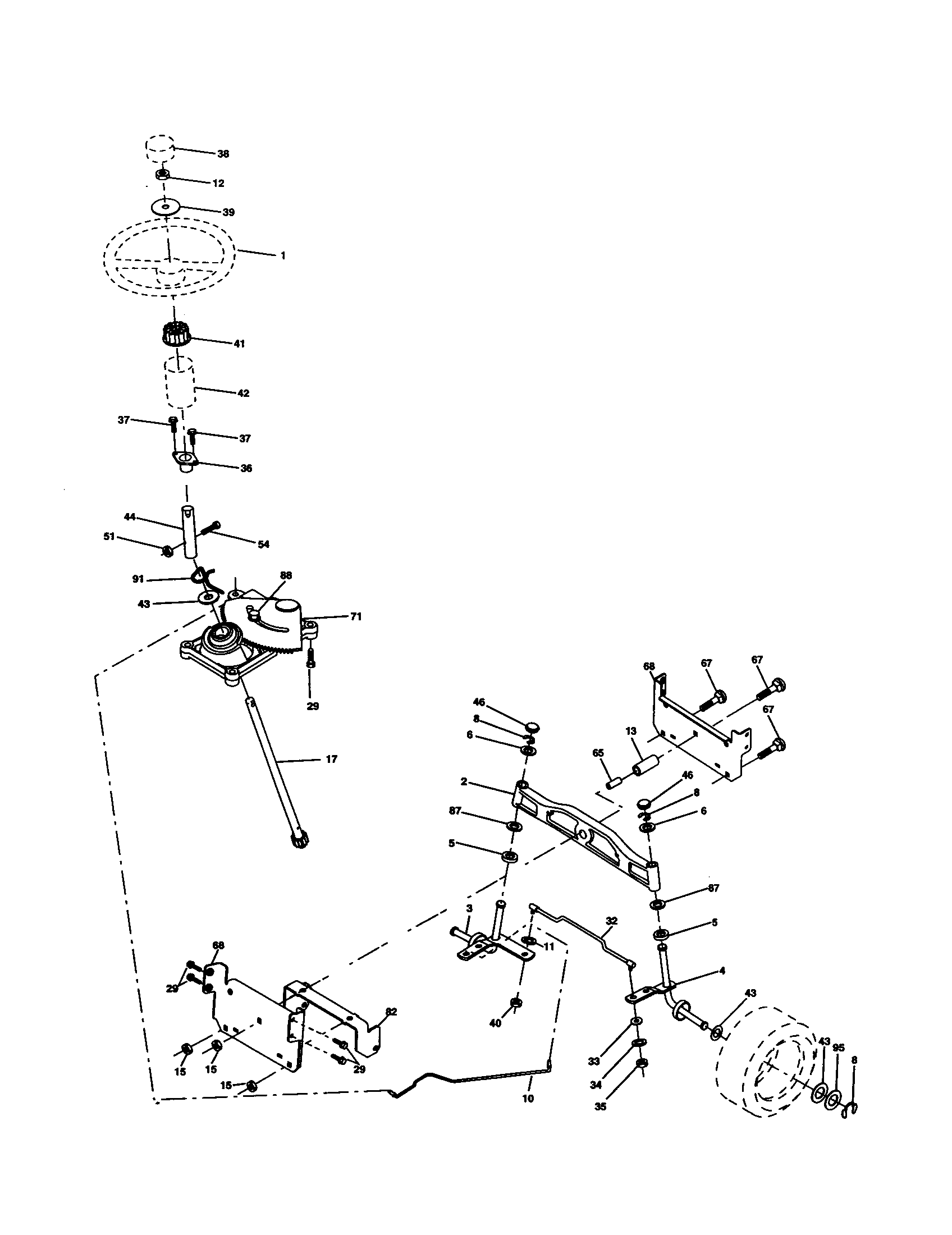 Craftsman 917277180 steering assembly diagram