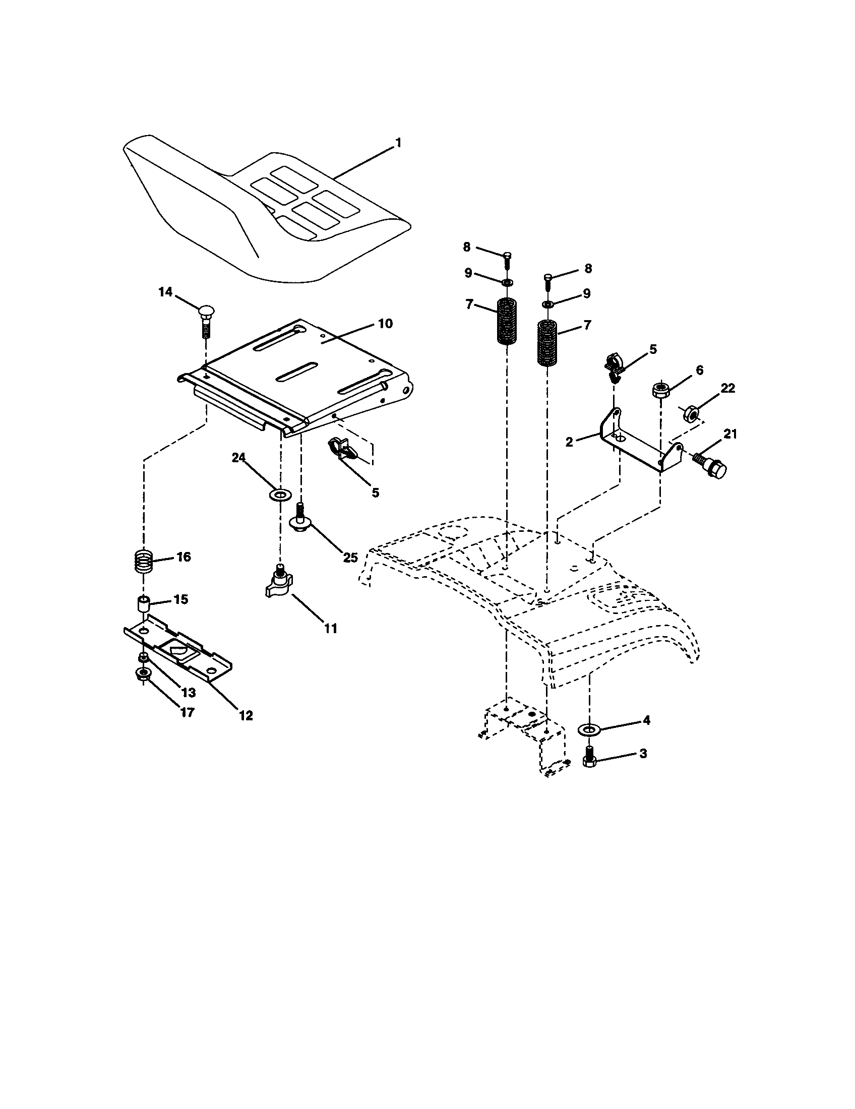 Craftsman 917277180 seat assembly diagram