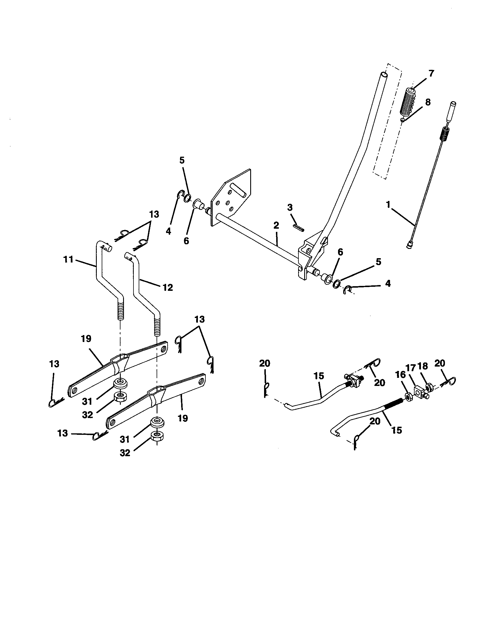 Craftsman 917277180 mower lift diagram