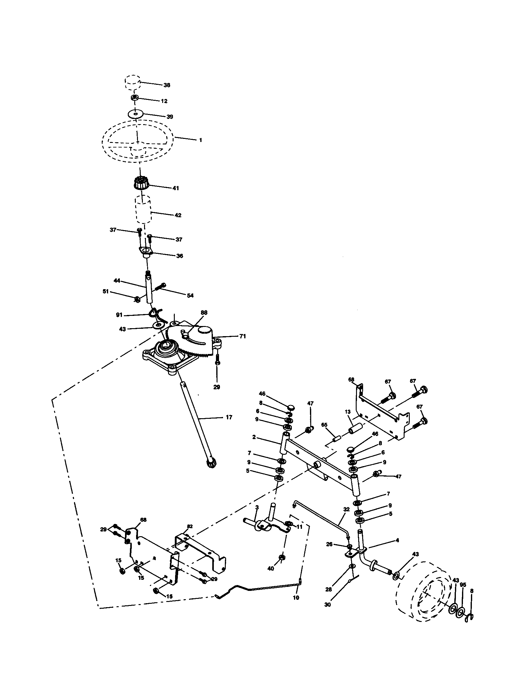 Craftsman 917277410 steering assembly diagram