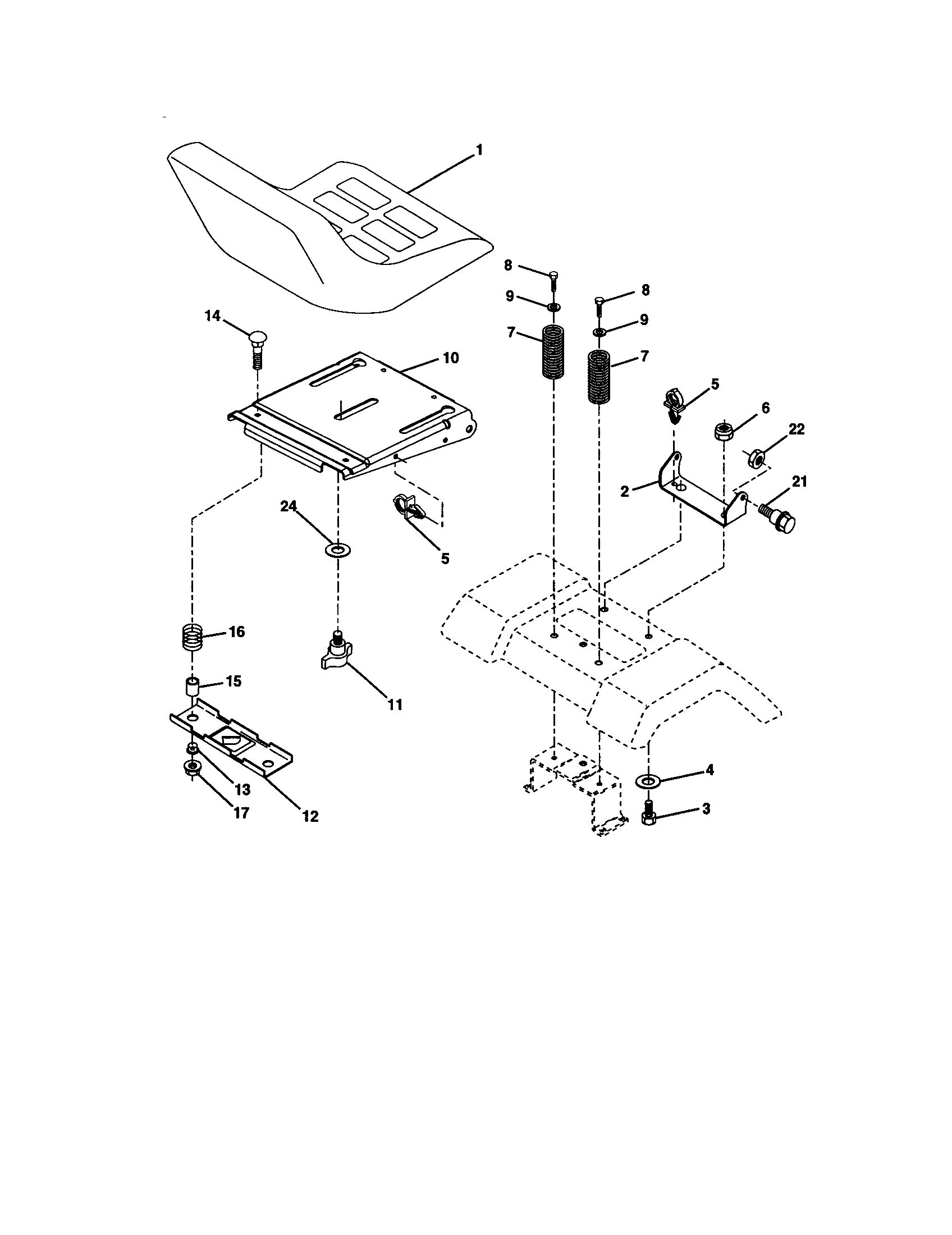 Craftsman 917277410 seat assembly diagram