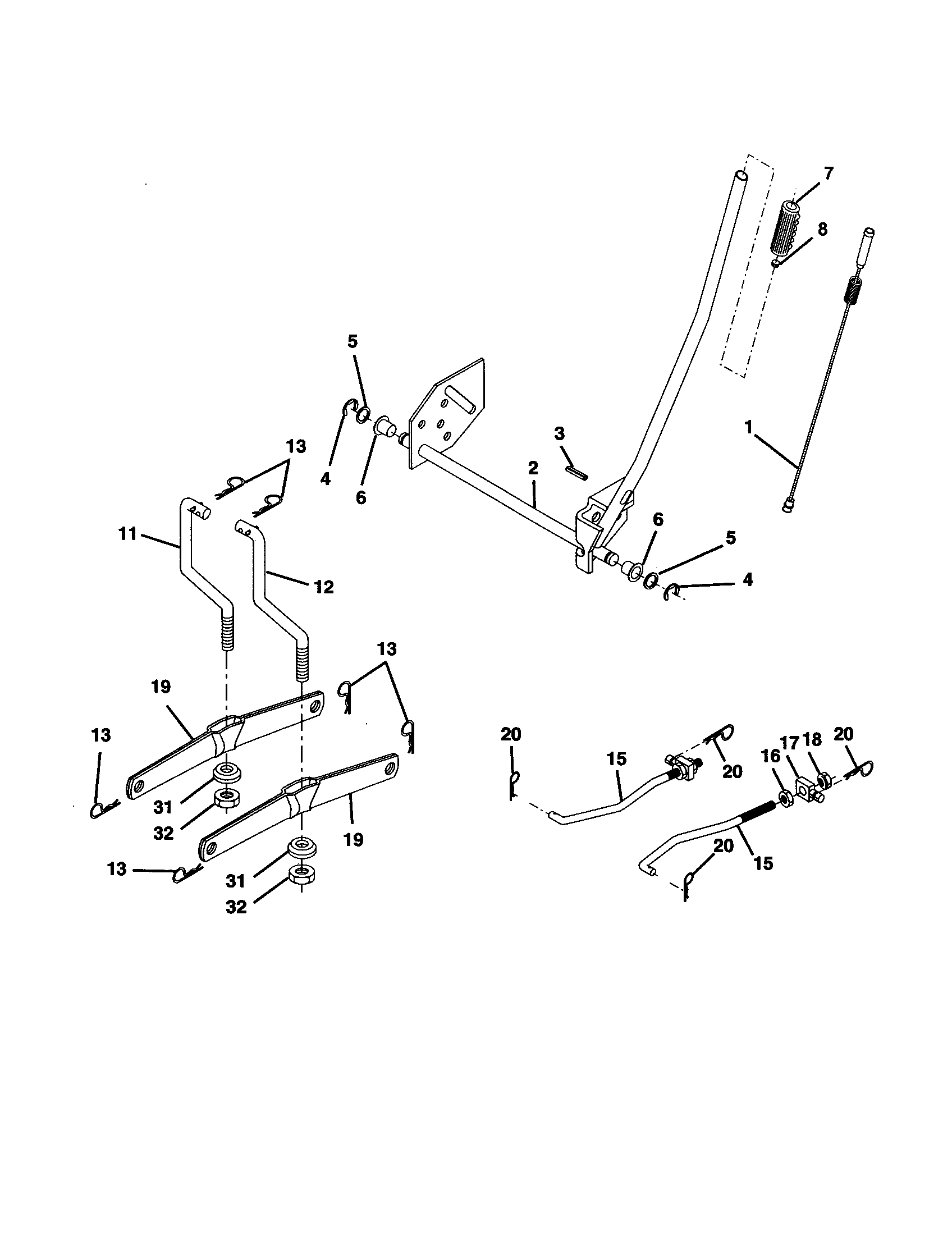 Craftsman 917277410 mower lift diagram