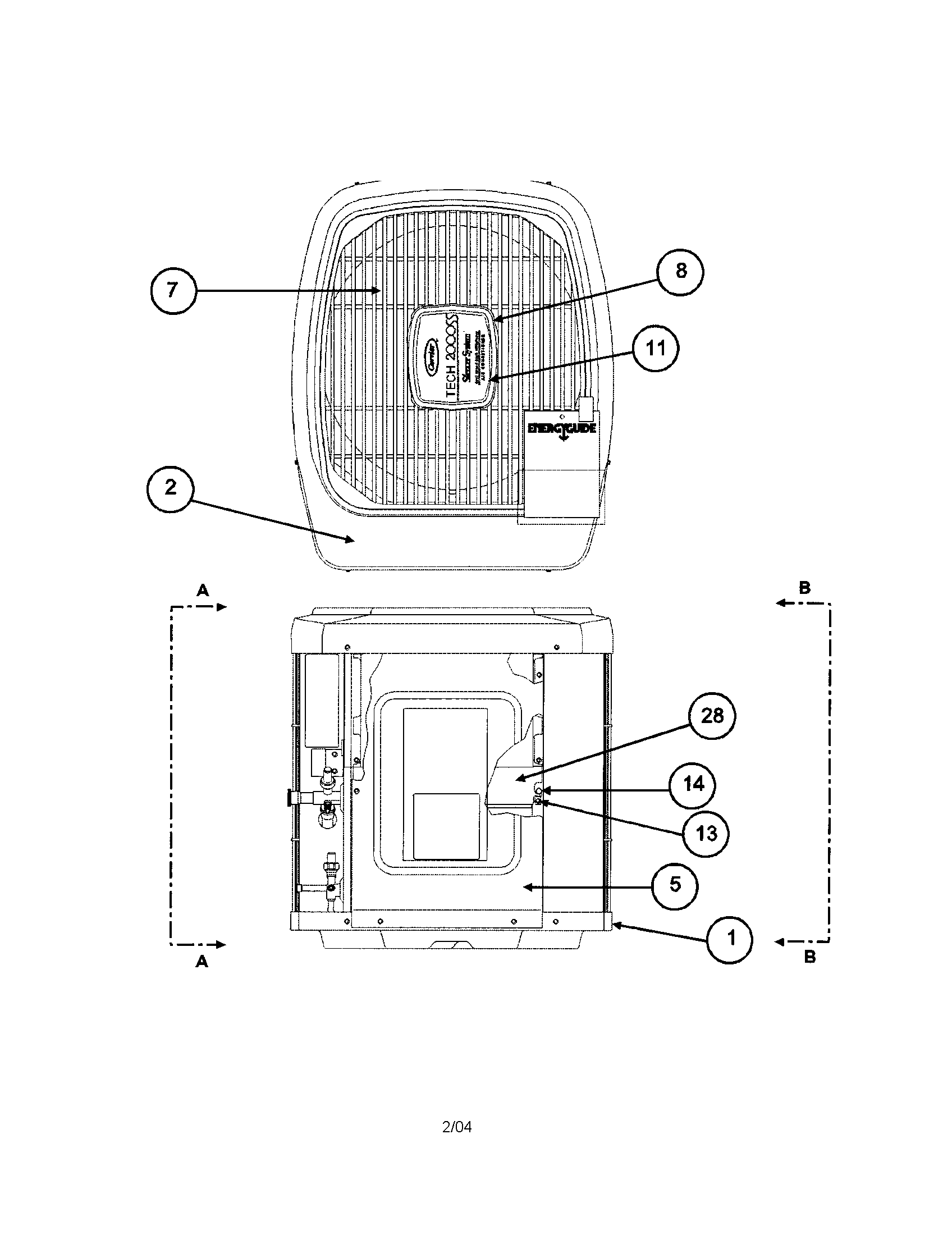 Carrier 38YRA036 SERIES330 grille/cover/panel diagram