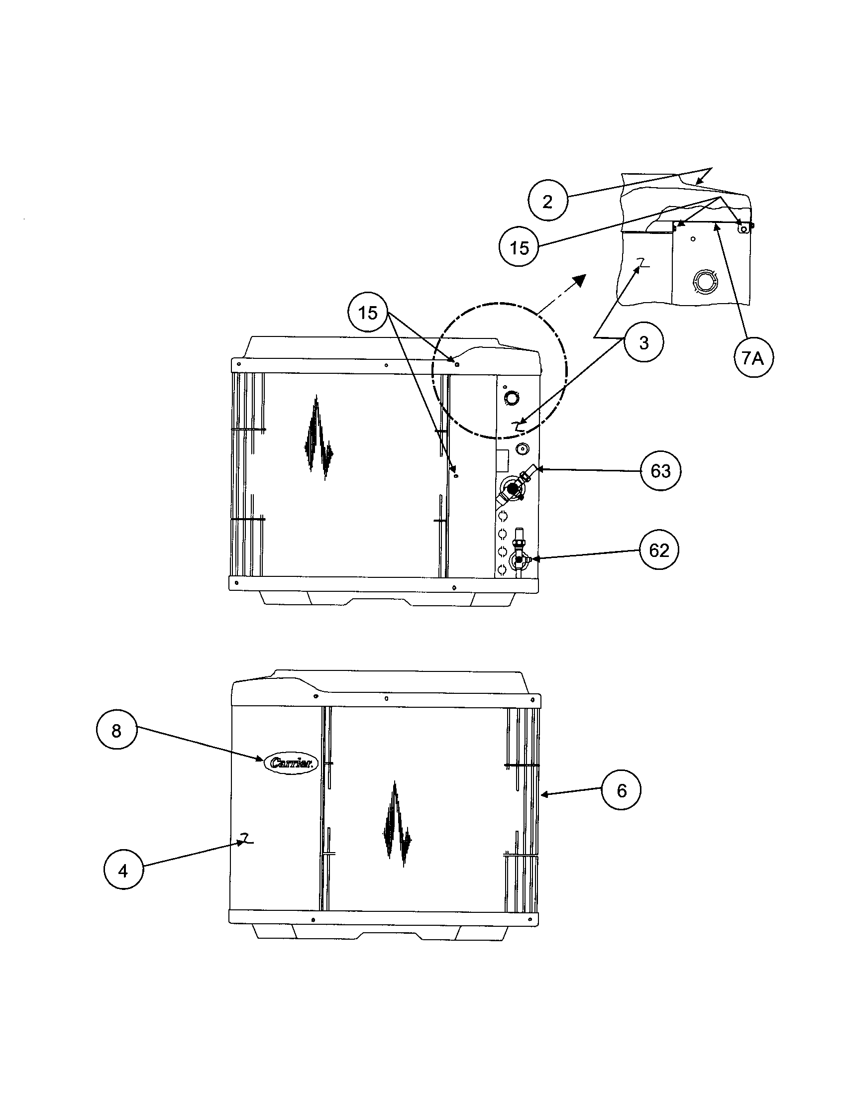 Carrier 38TDB037300 grille/valve-svc/cover diagram
