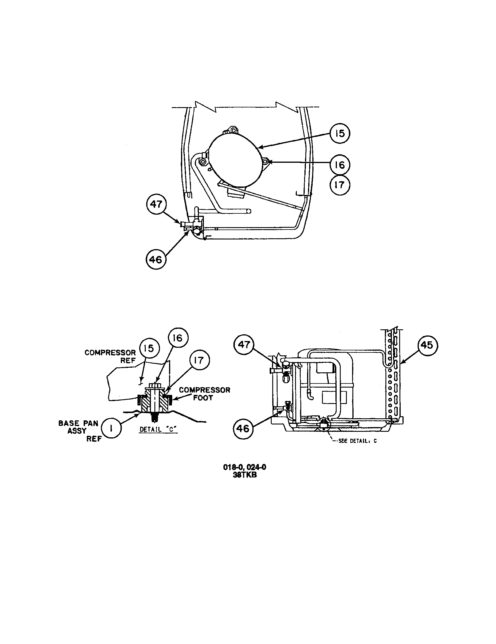 Carrier 38TKB048 SERIES370 compressor/condenser coil diagram