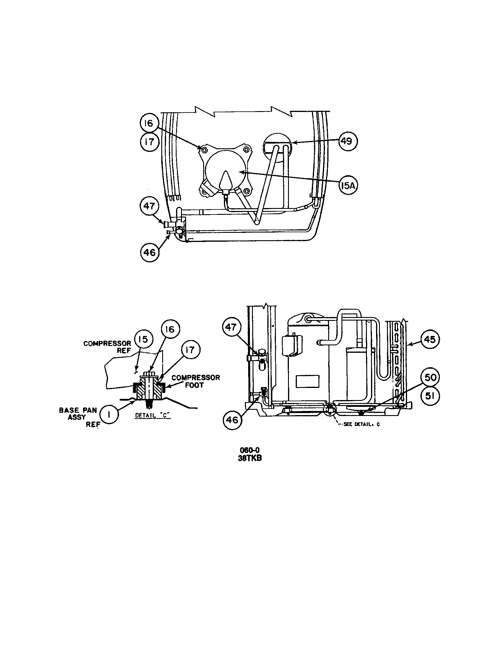 Carrier 38TKB048 SERIES370 condenser coil/compressor diagram