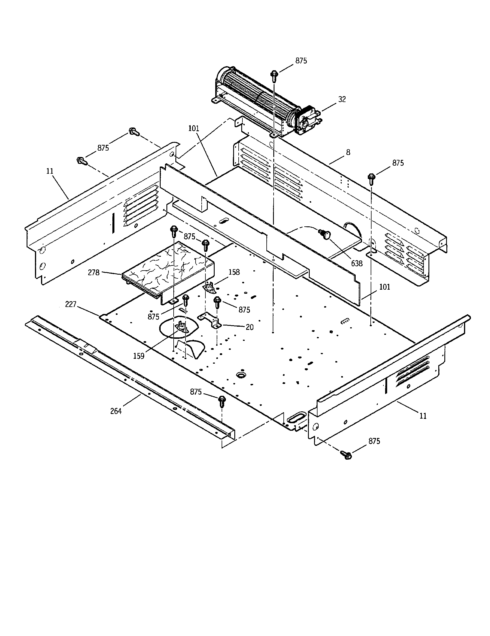 GE JS966SD1SS retainer insln. top/extension side diagram