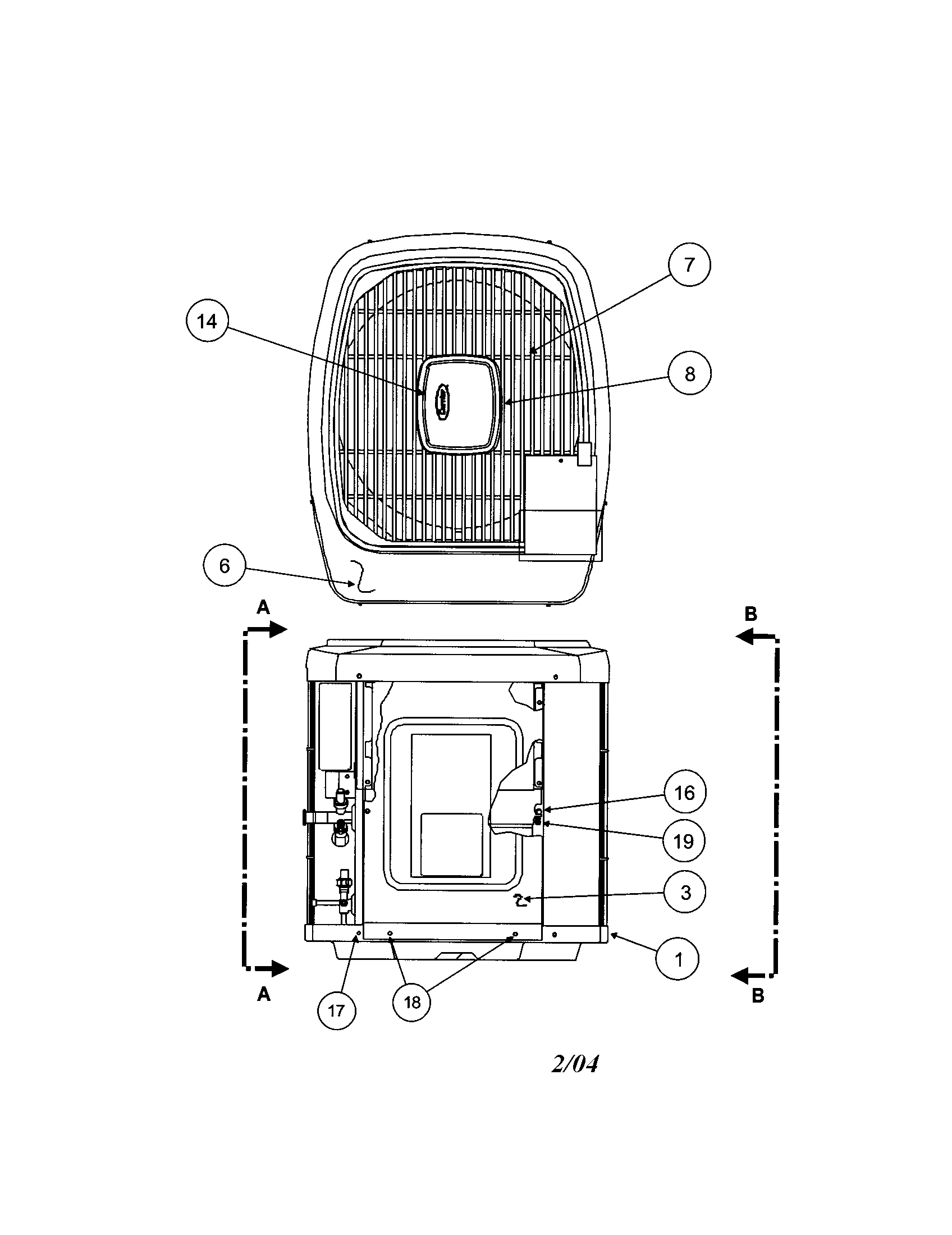 Carrier 38YXA024 SERIES330 outlet grille / top cover diagram