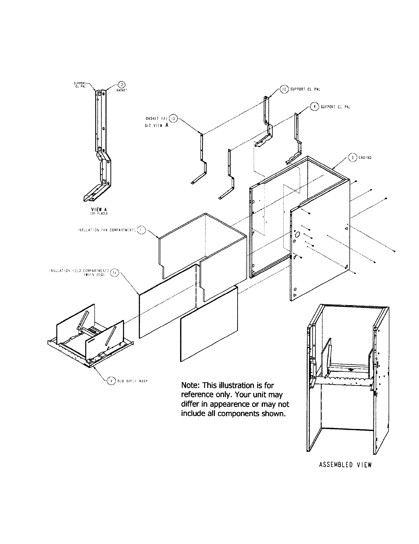 Carrier 58CVX110-10022 casing assembly diagram