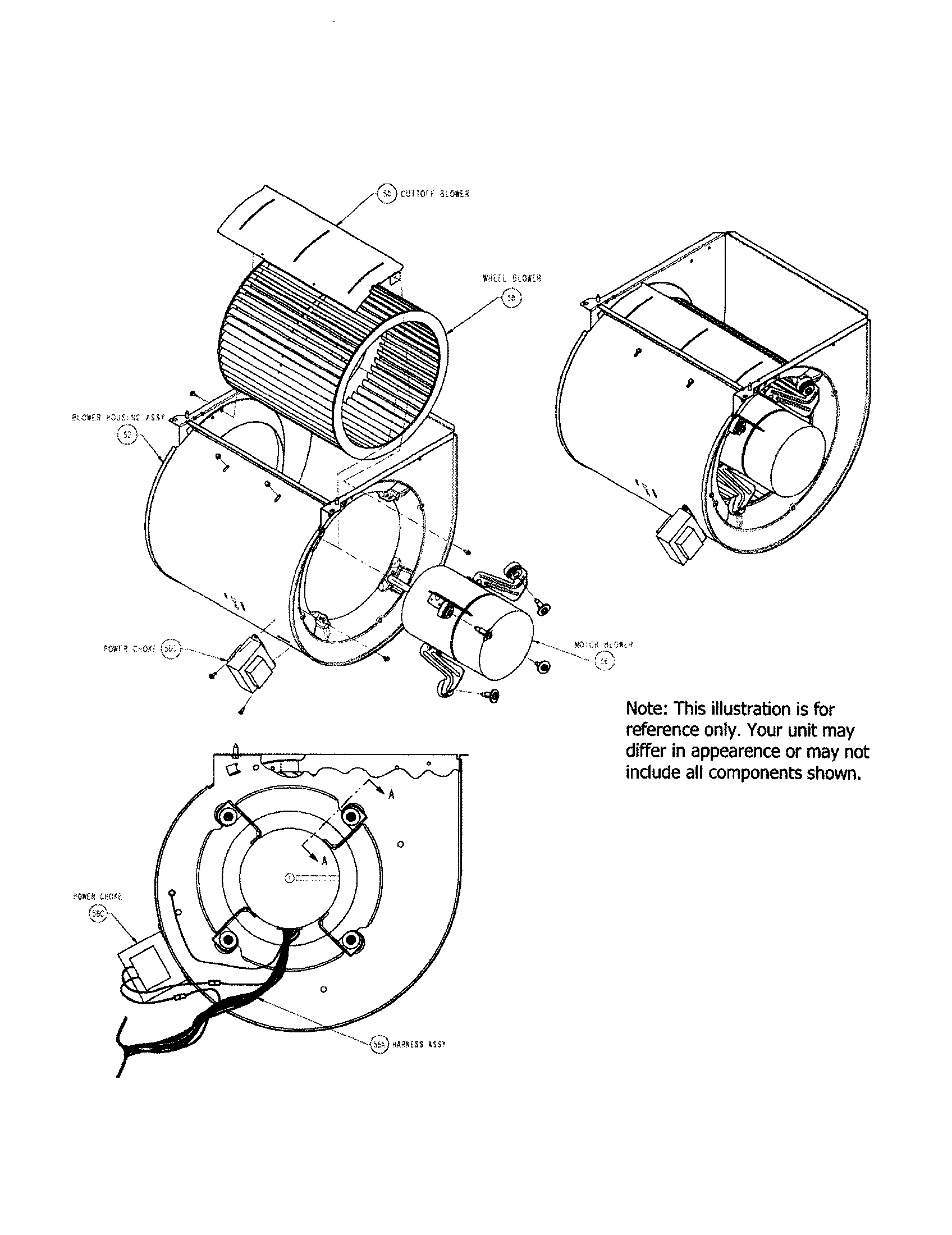 Carrier 58CVX07010012 blower assembly diagram