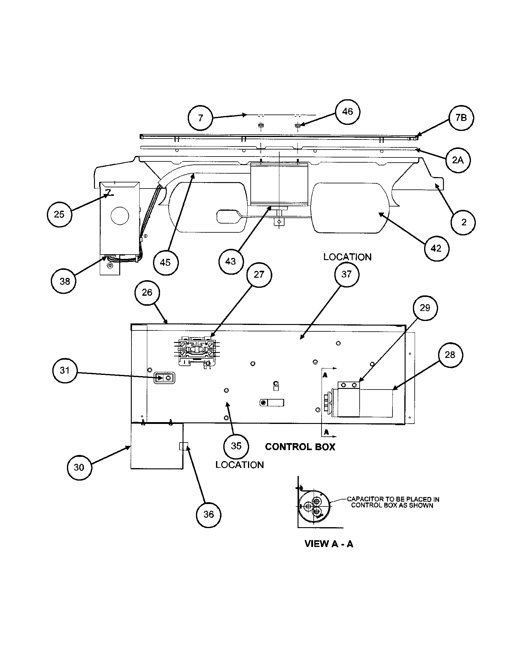 Carrier 38TSA024 SERIES330 control box/fan blade diagram