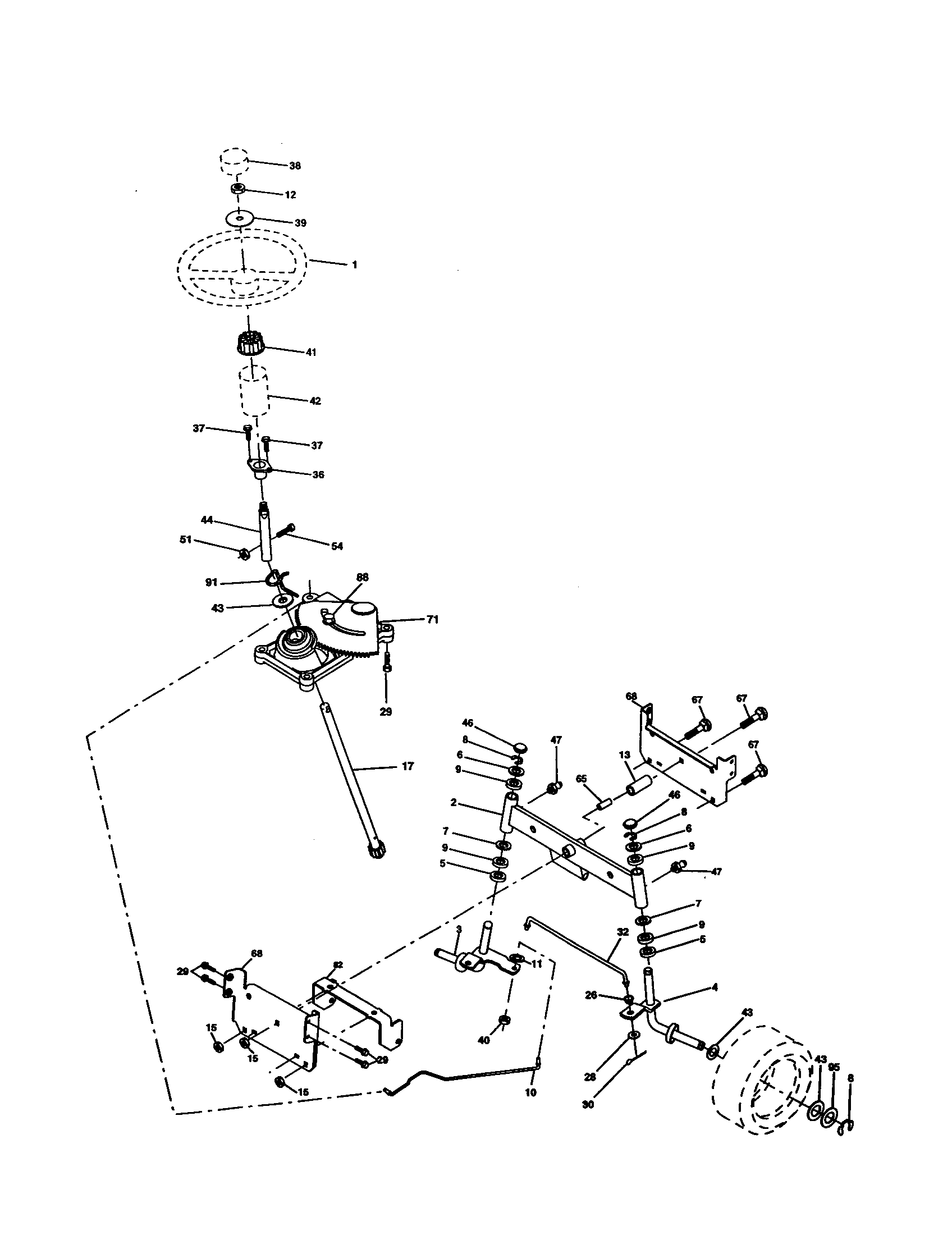 Craftsman 917277152 steering assembly diagram