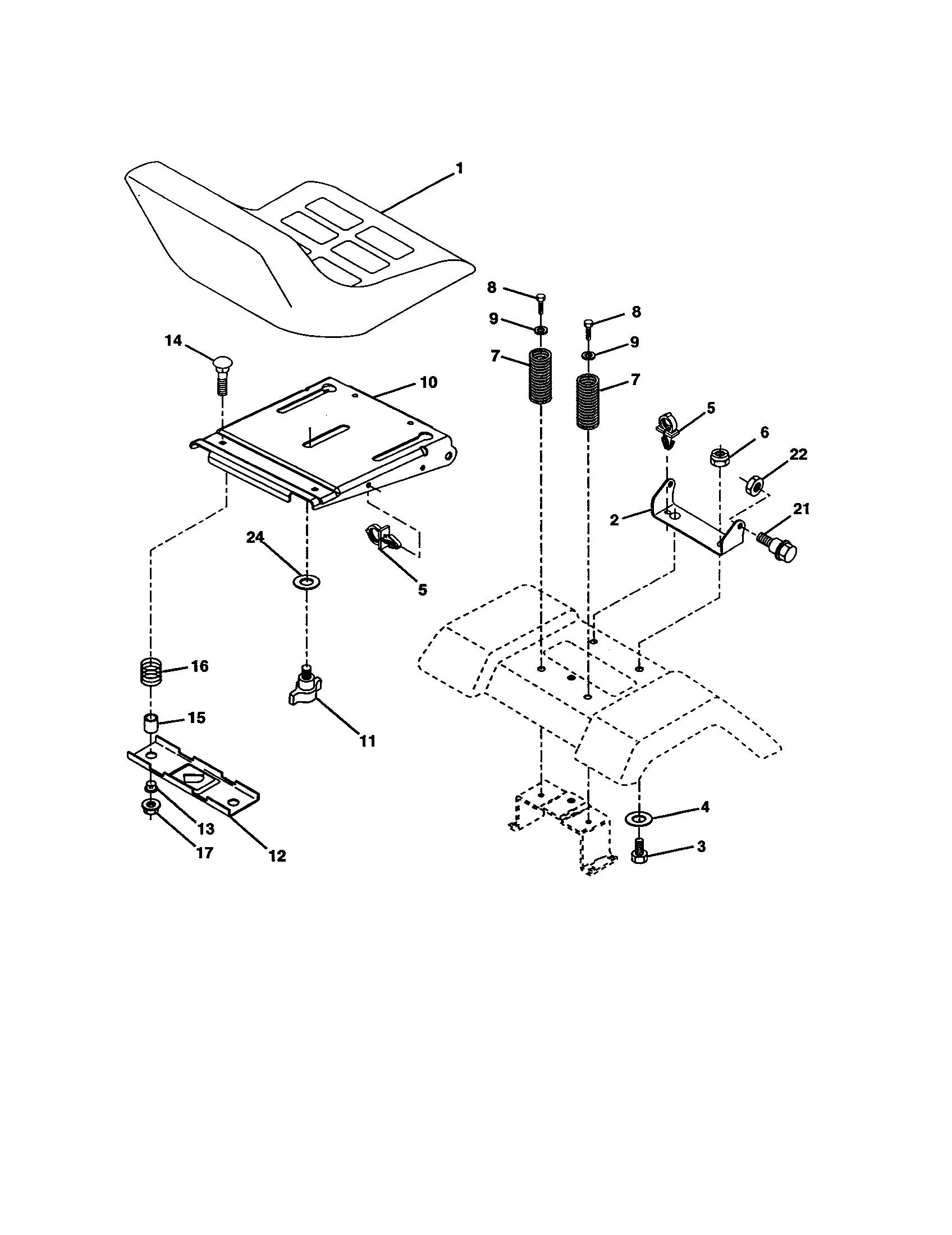 Craftsman 917277152 seat assembly diagram