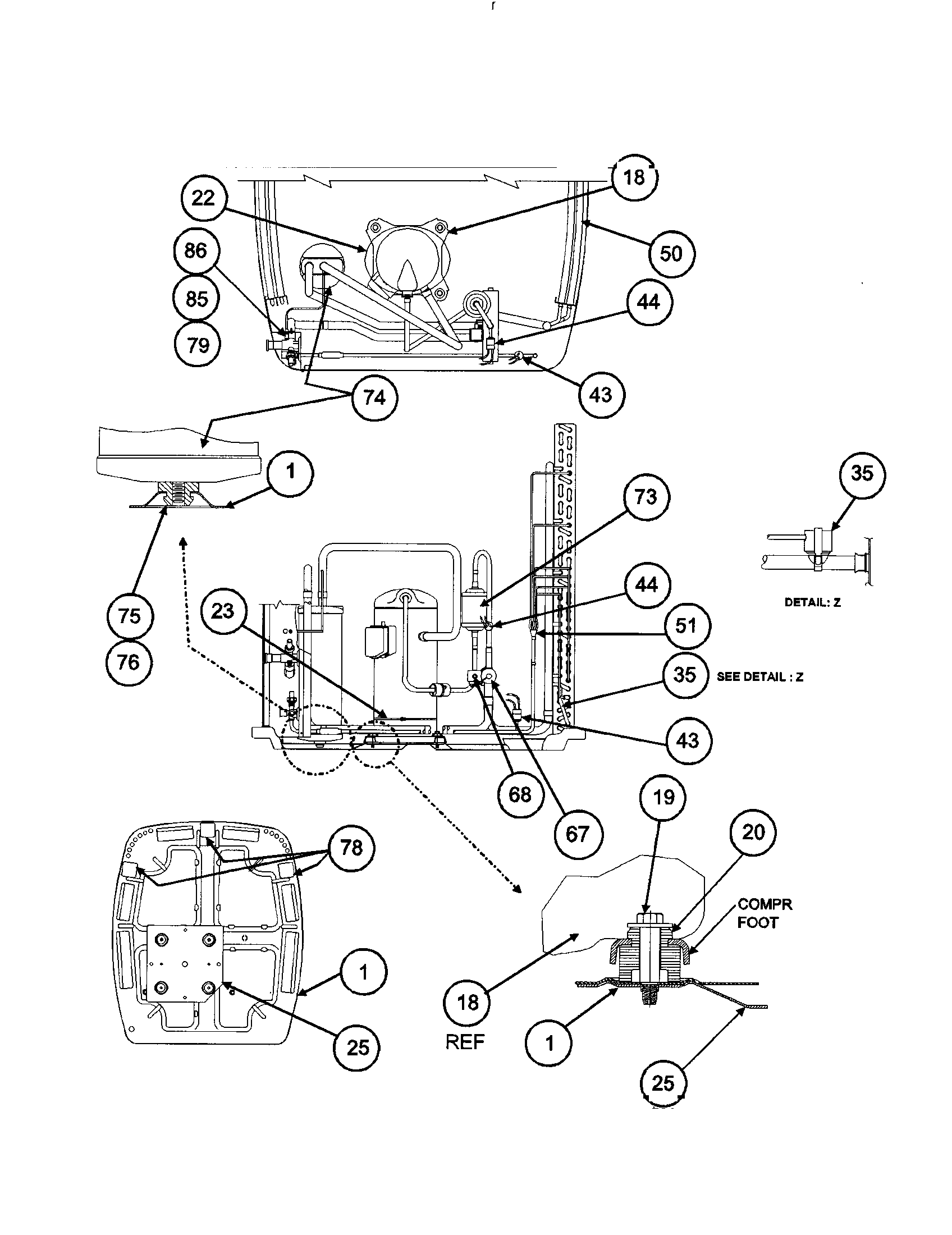 Carrier 38YRA018 SERIES340 compressor / condenser diagram