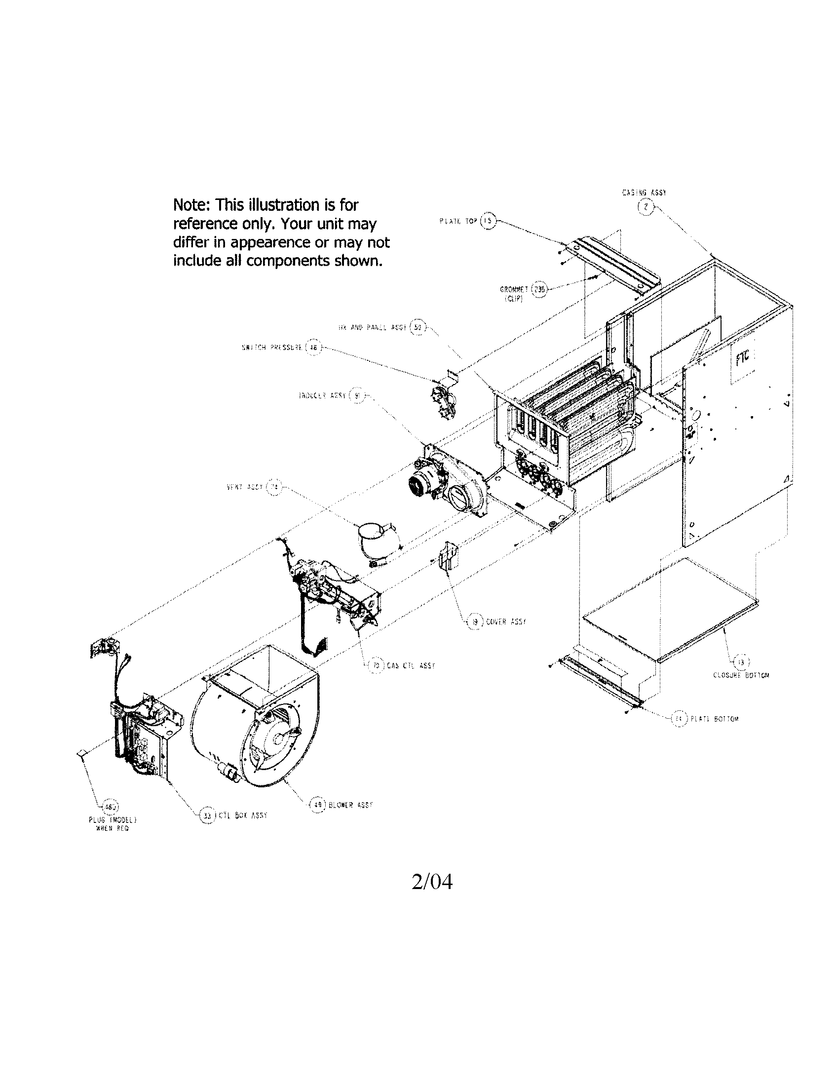 Carrier 58CTA09010014 casing and blower assemblies diagram