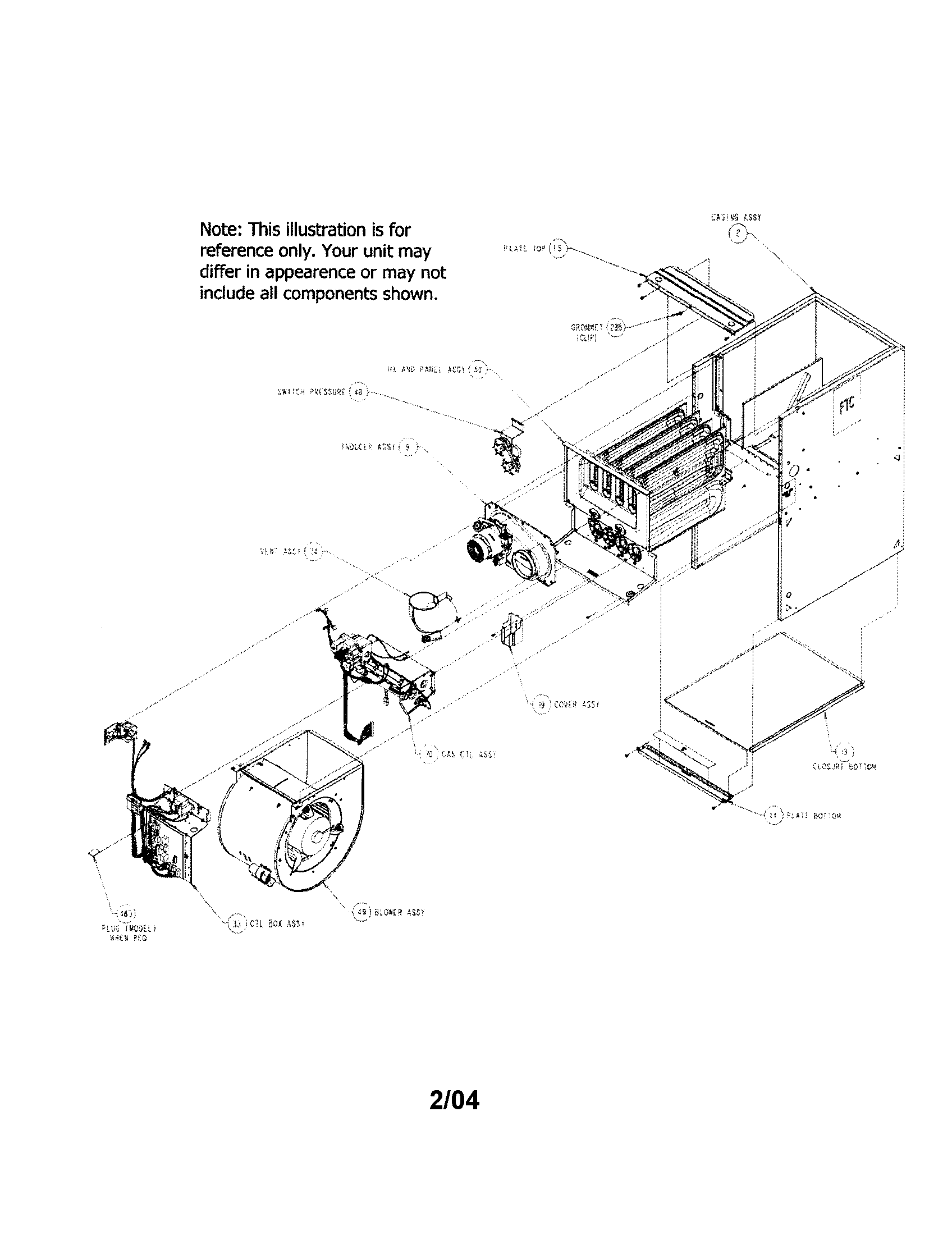 Carrier 58CVA110---10022 casing and blower assemblies diagram