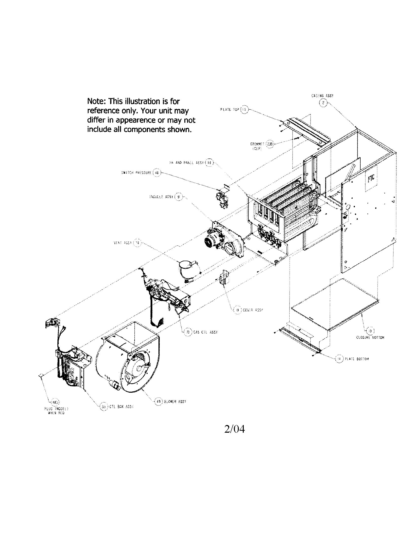 Carrier 58CTX11010022 casing and blower assembly diagram