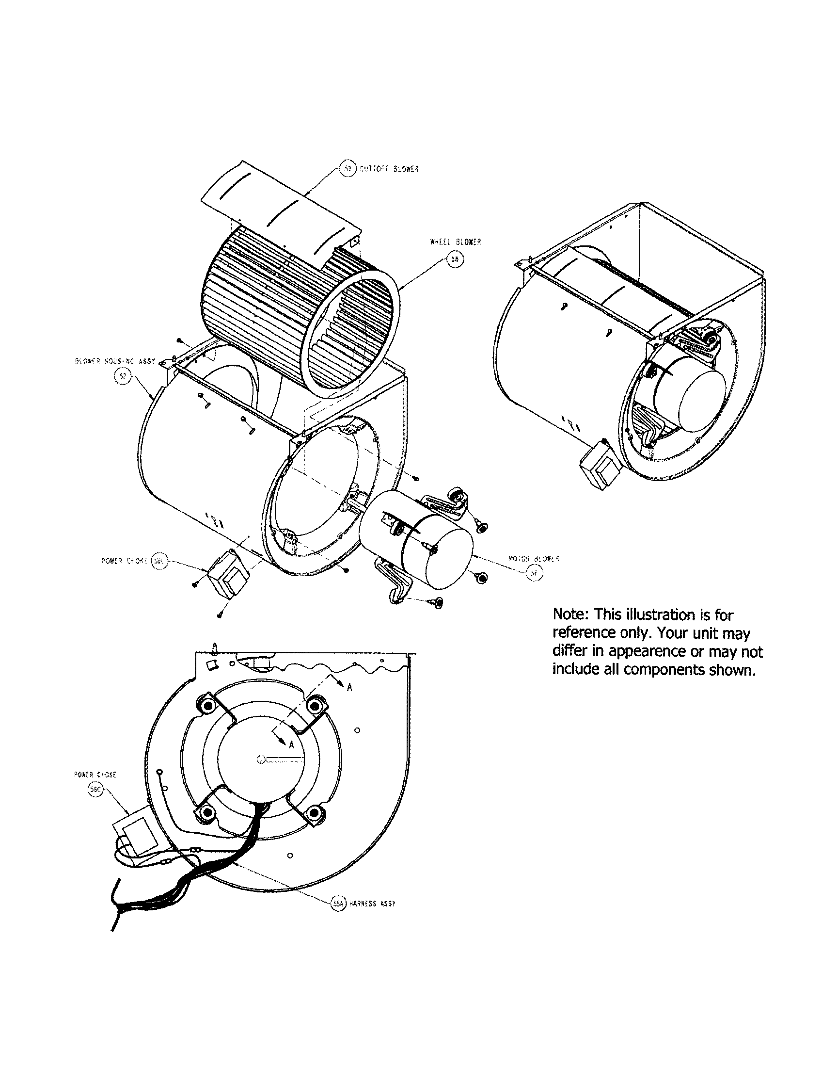 Carrier 58CTX11010022 blower assembly diagram