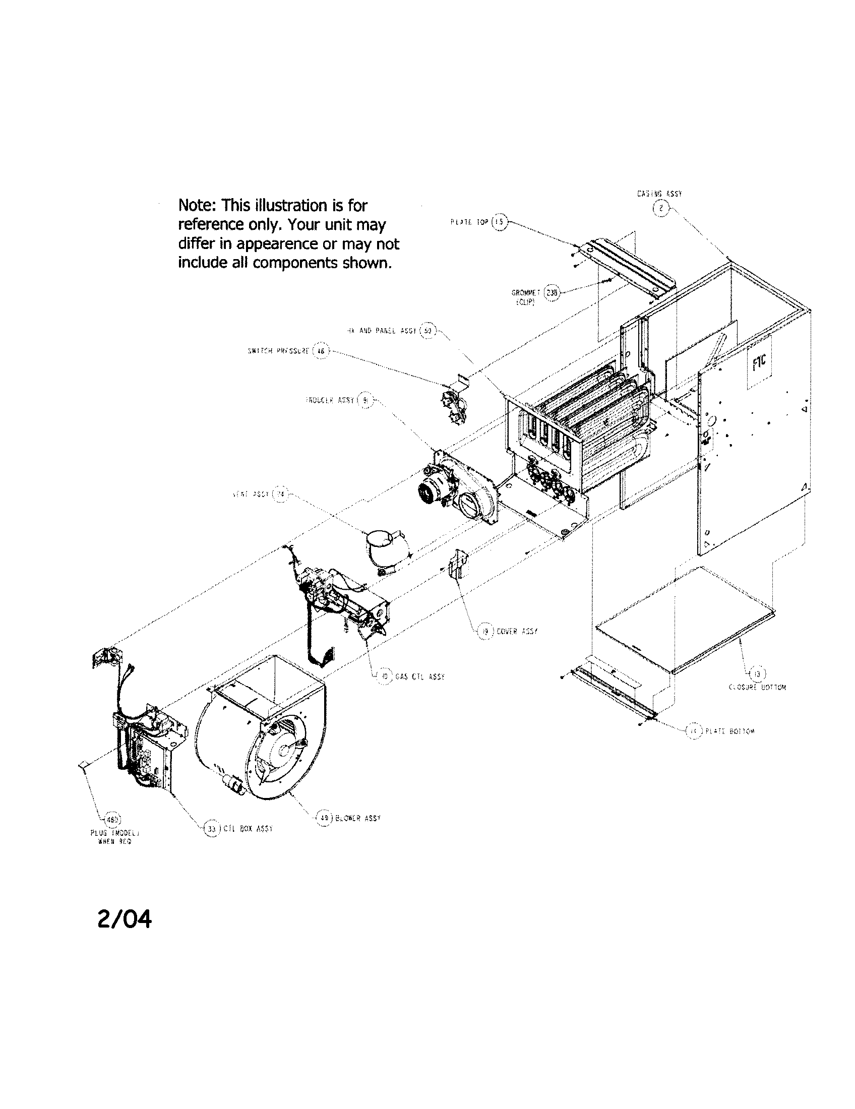 Carrier 58CTX07010008 casing and blower assembly diagram
