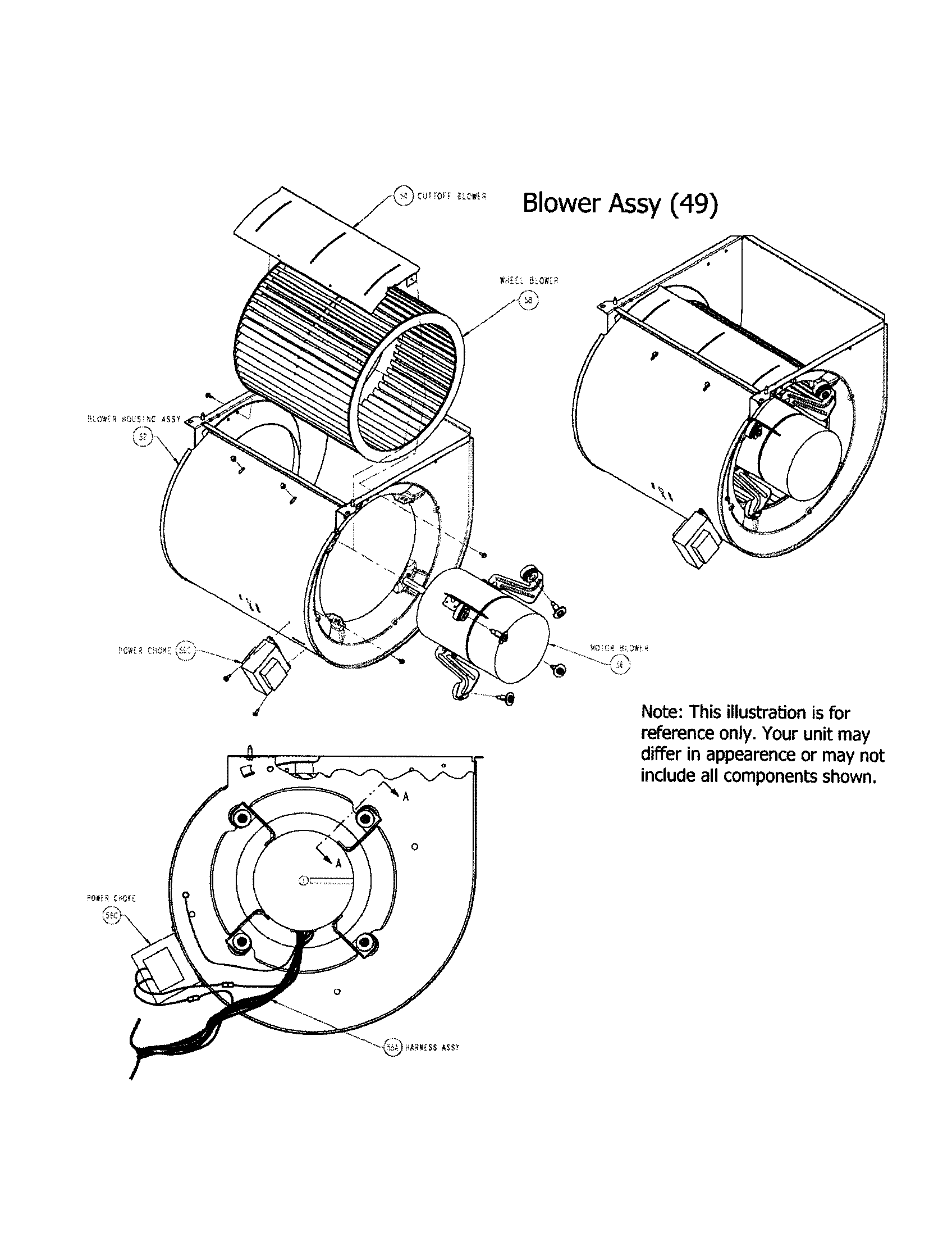 Carrier 58CTX07010008 blower assembly diagram