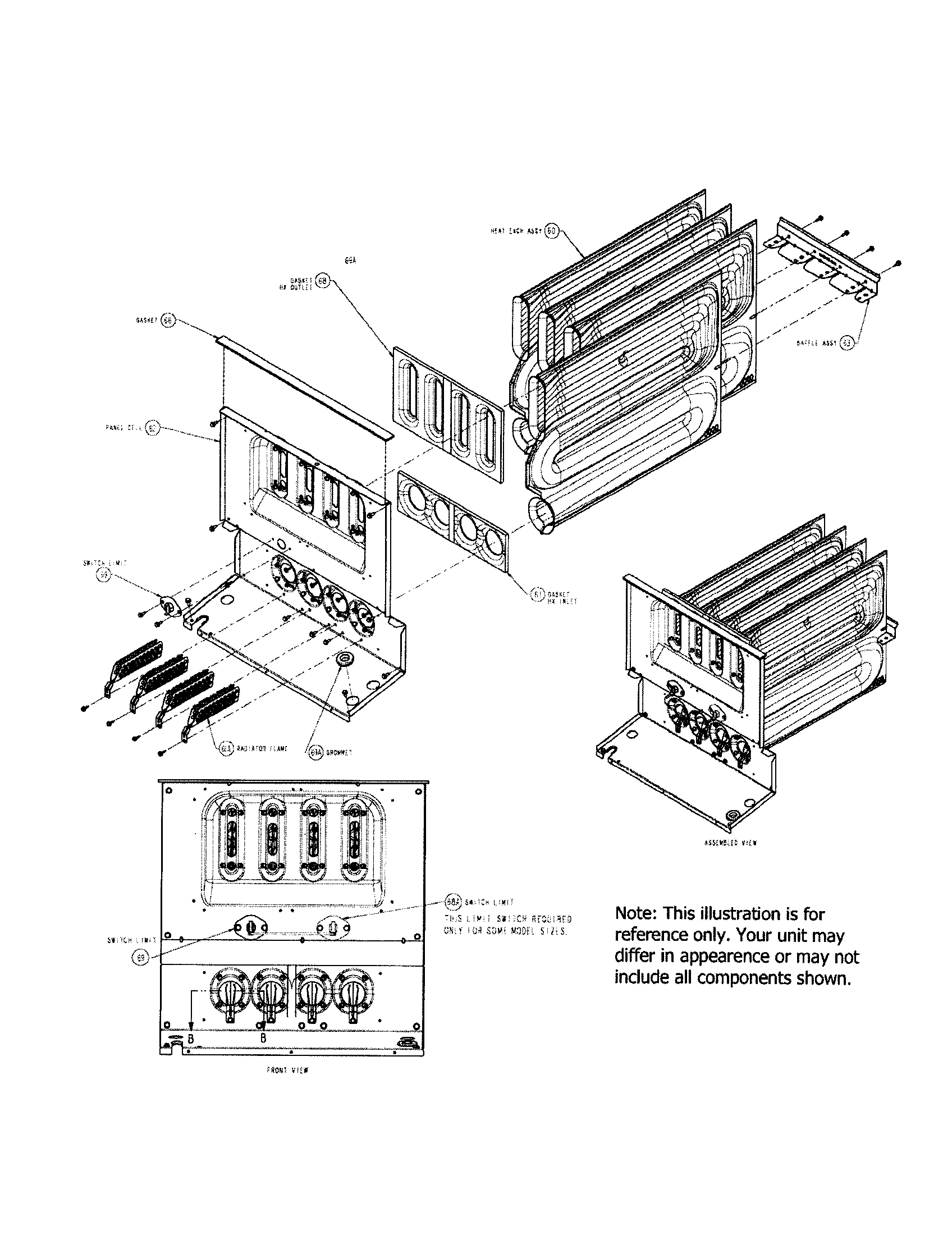 Carrier 58CTX09010020 hx and panel assembly diagram