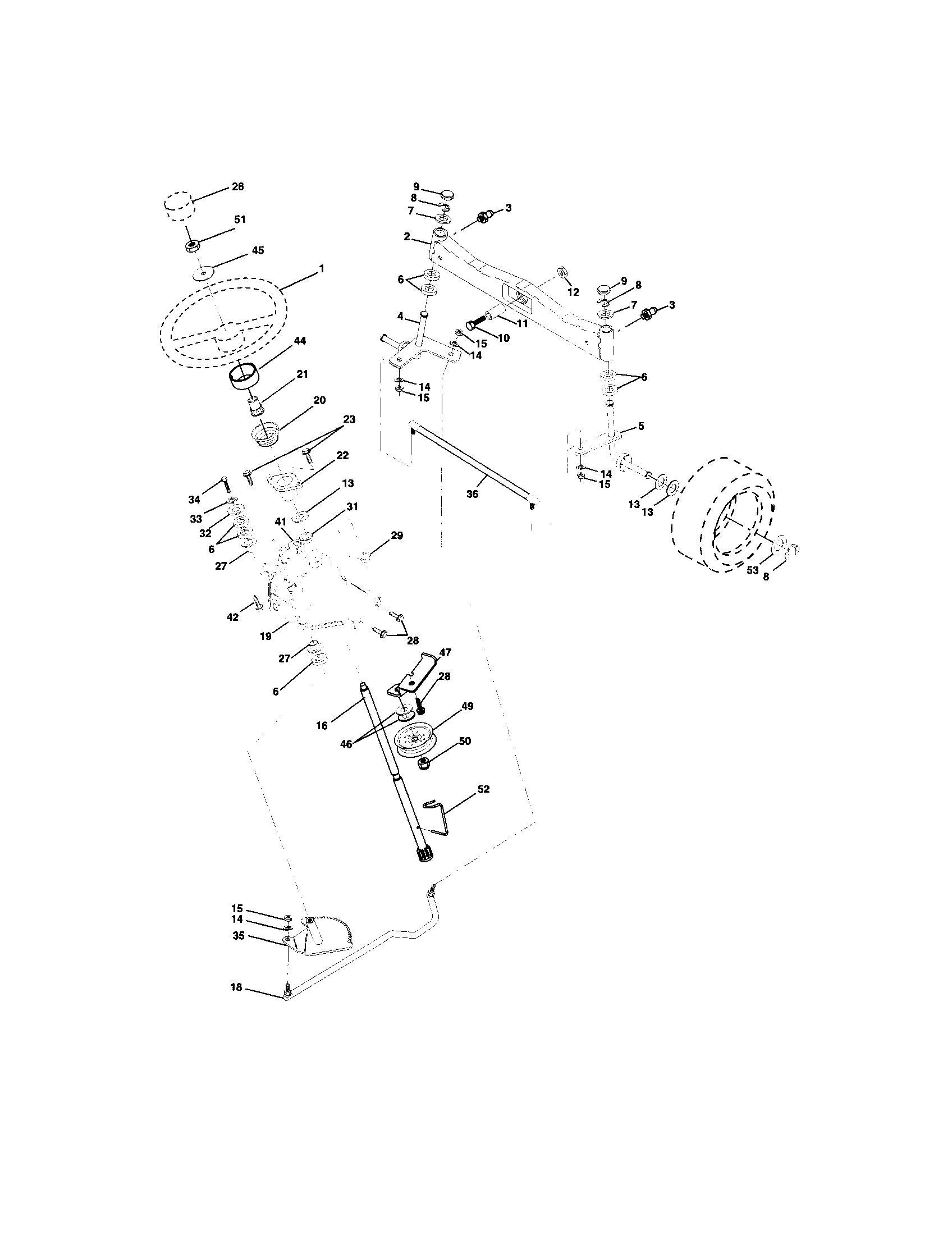 Craftsman 917276081 steering diagram
