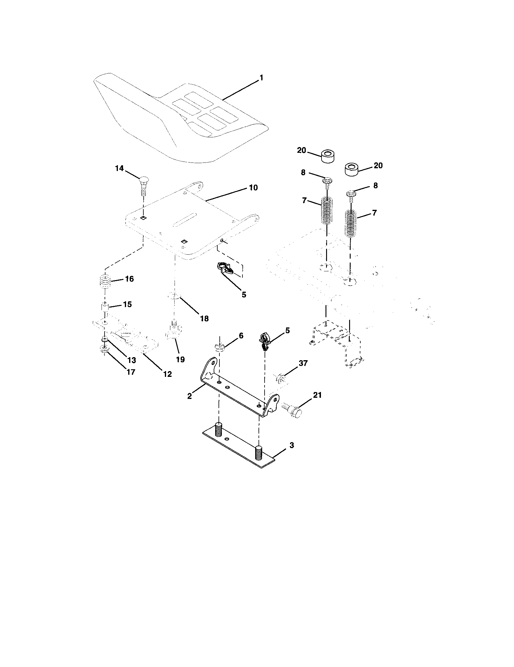 Craftsman 917276081 seat assembly diagram