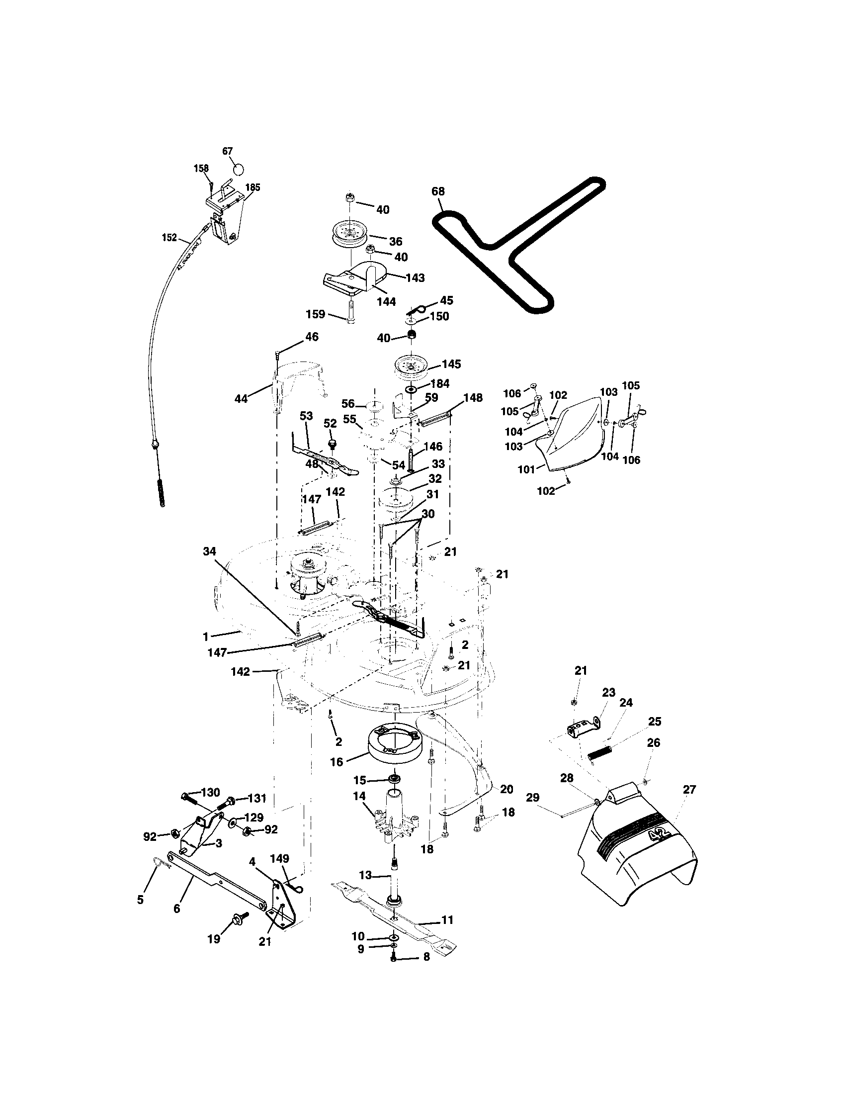Craftsman 917273392 mower deck diagram
