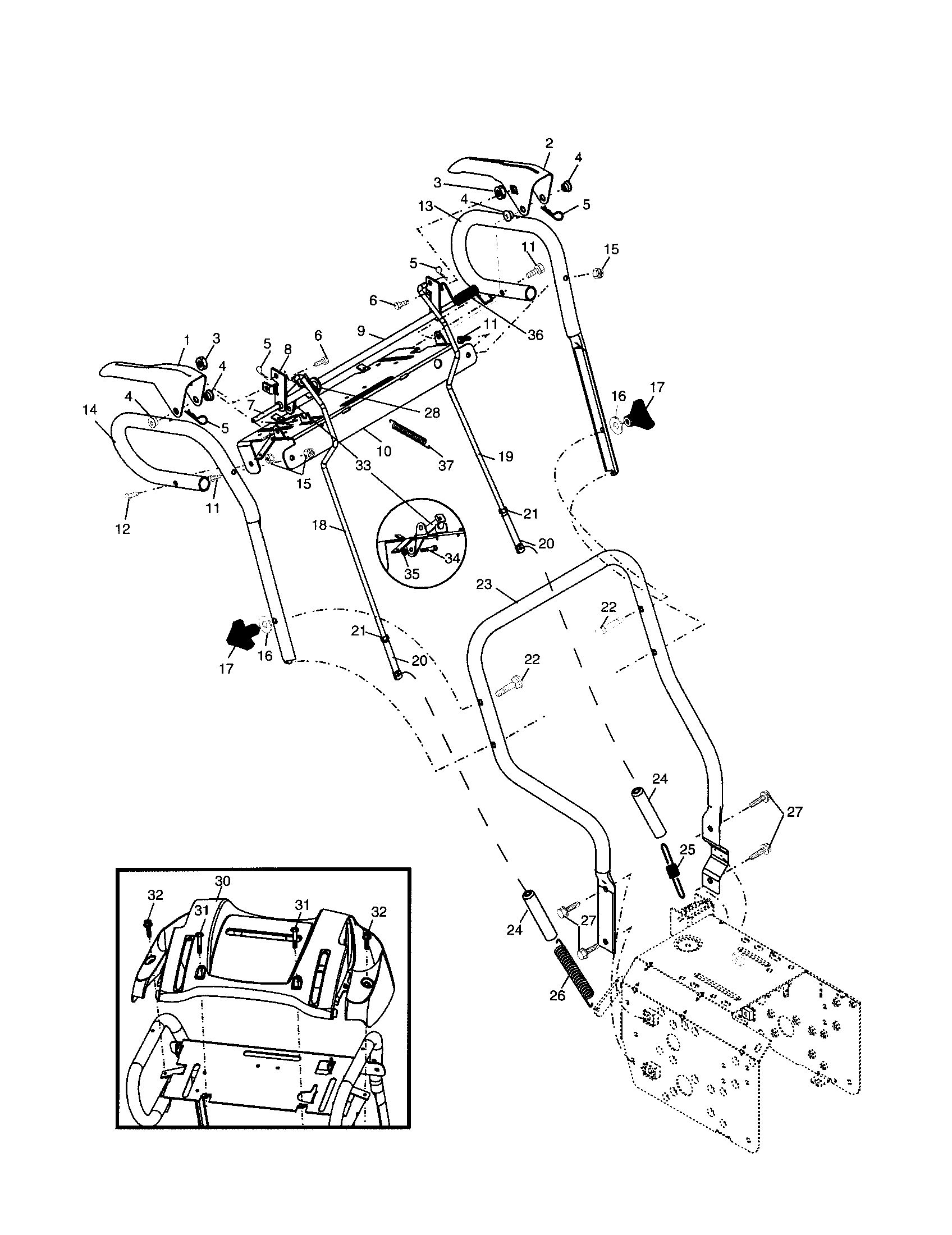 Husqvarna HL524STA handles diagram