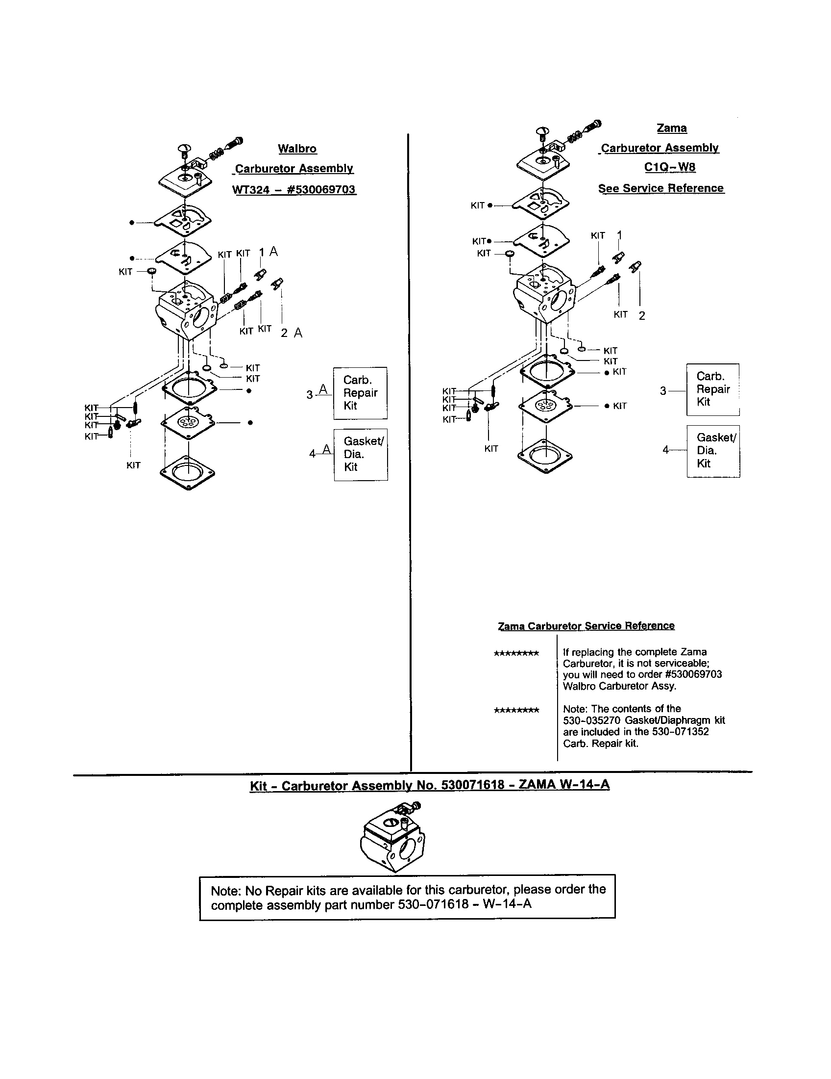 Poulan 2155 TYPE 5 carburetor's/service reference note diagram
