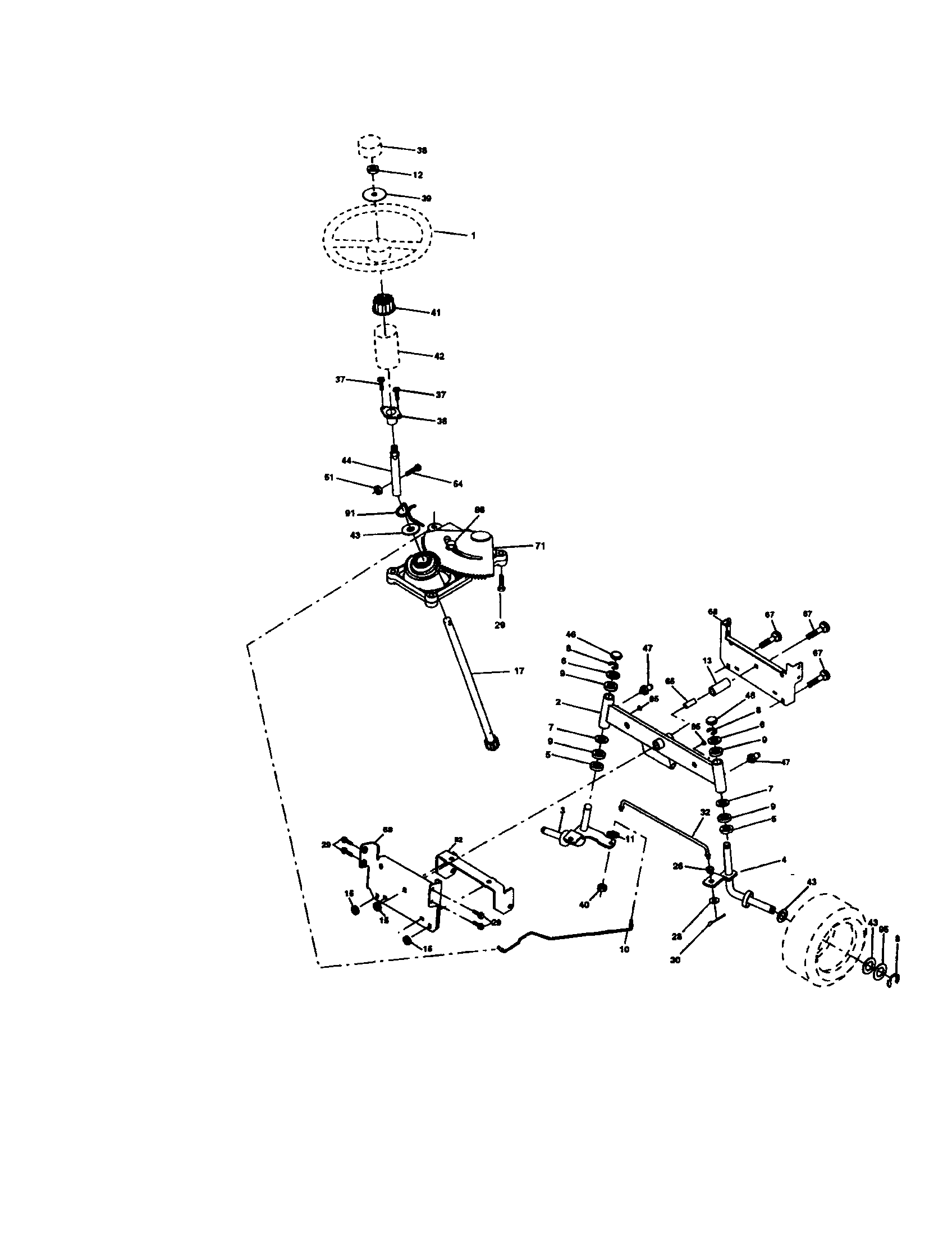 Craftsman 917273371 steering assembly diagram