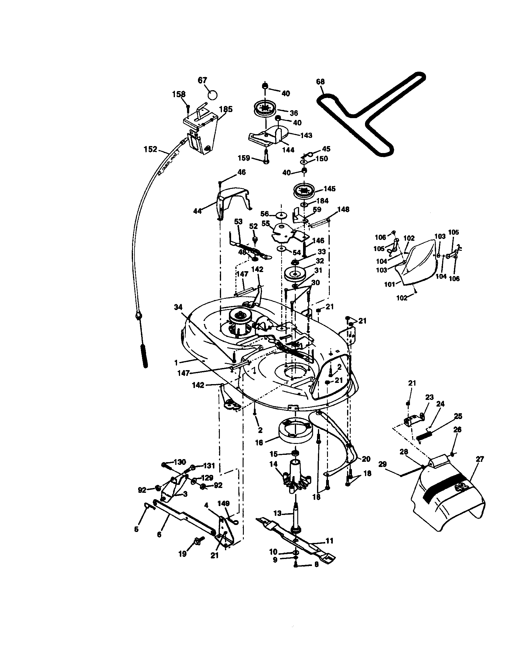 Craftsman 917273371 mower deck diagram