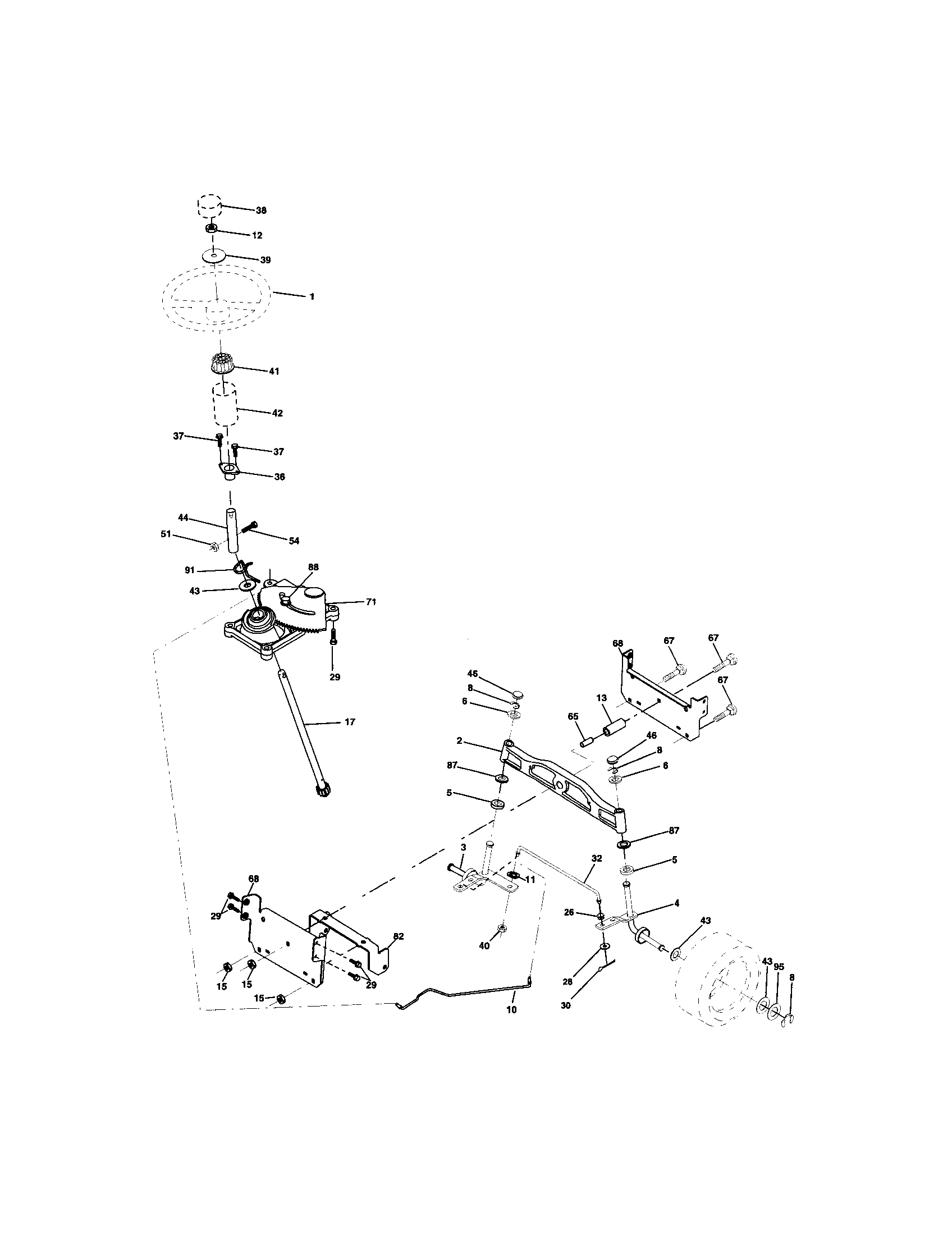 Craftsman 917273180 steering assembly diagram