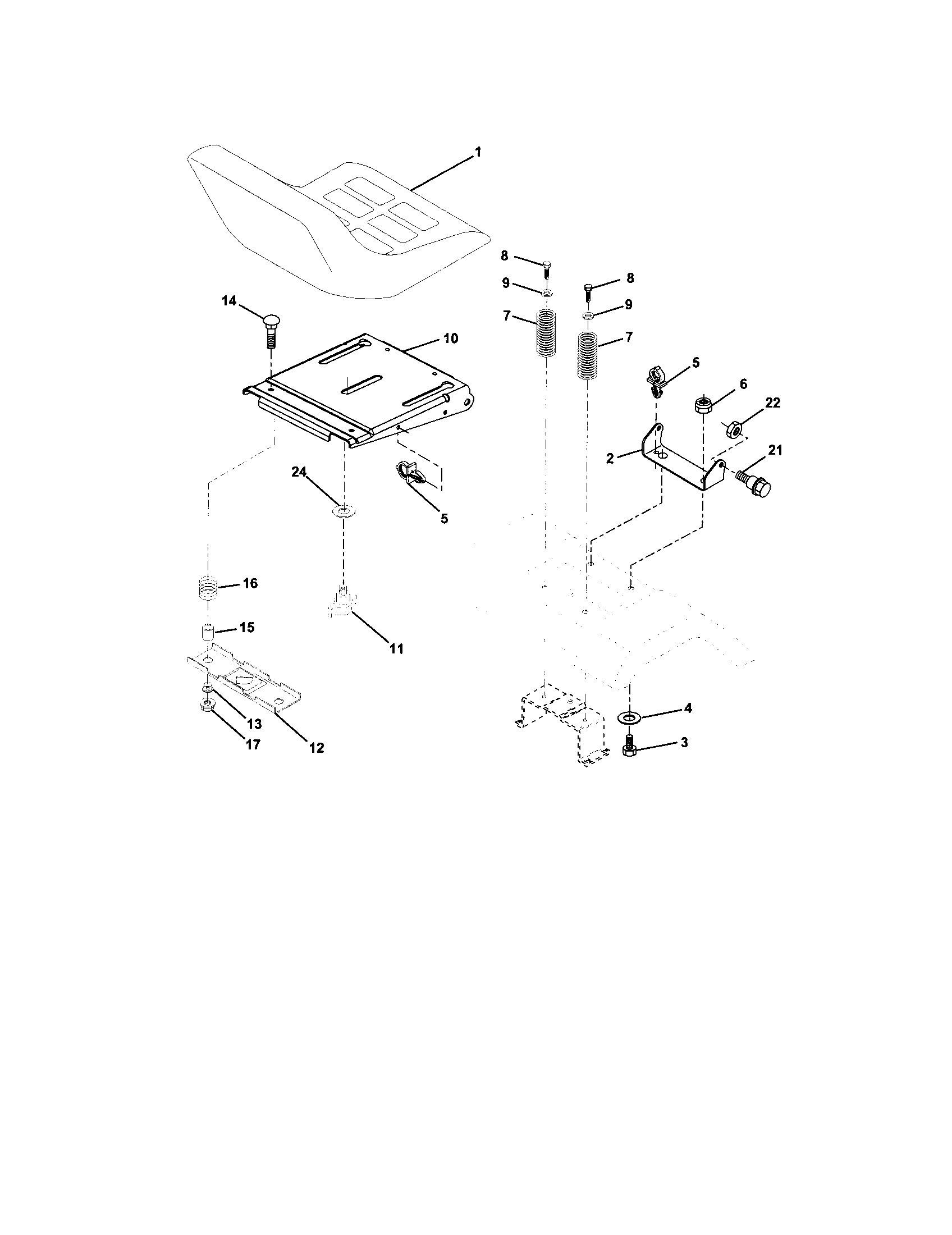 Craftsman 917273180 seat assembly diagram