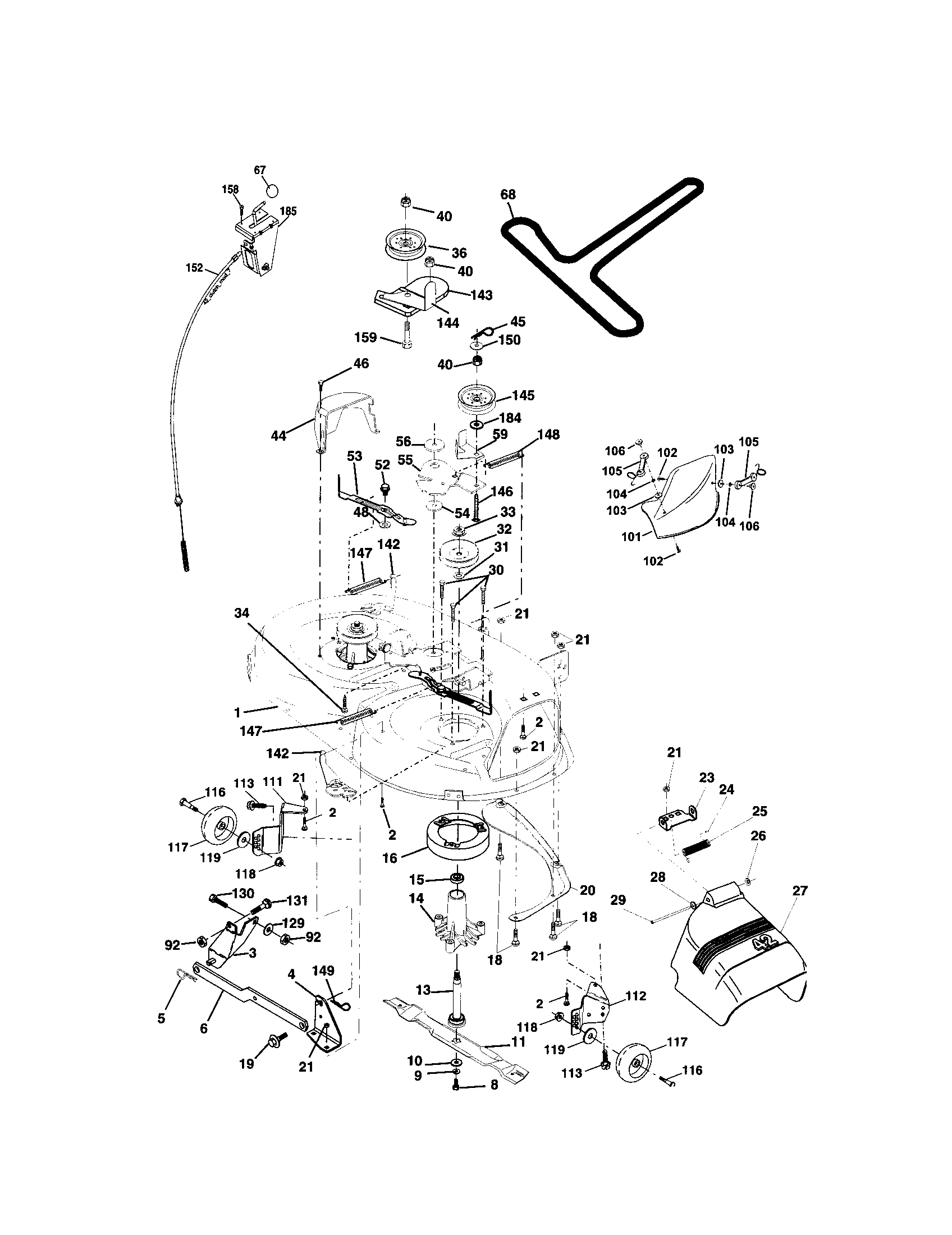 Craftsman 917273180 mower deck diagram