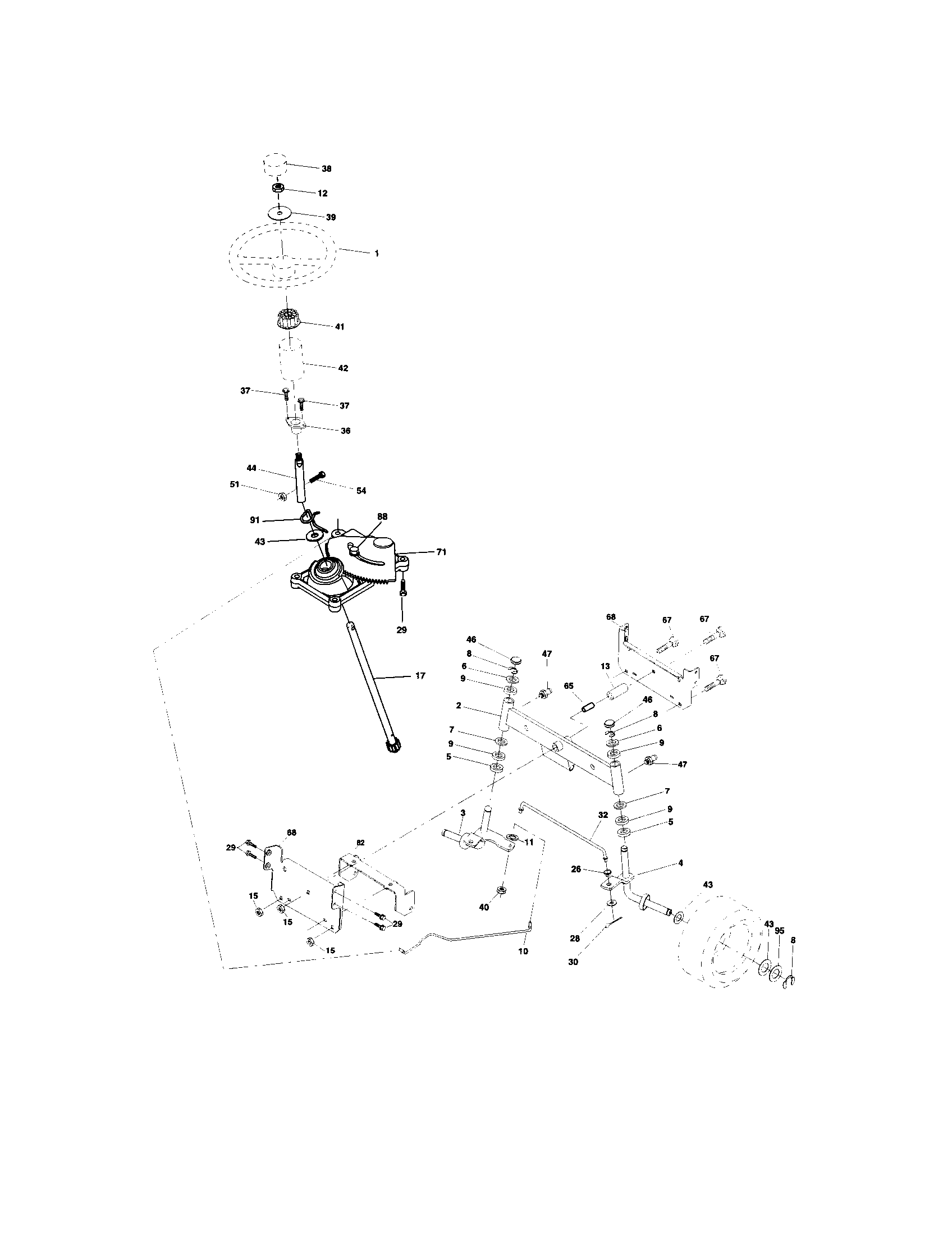Craftsman 917273351 steering assembly diagram