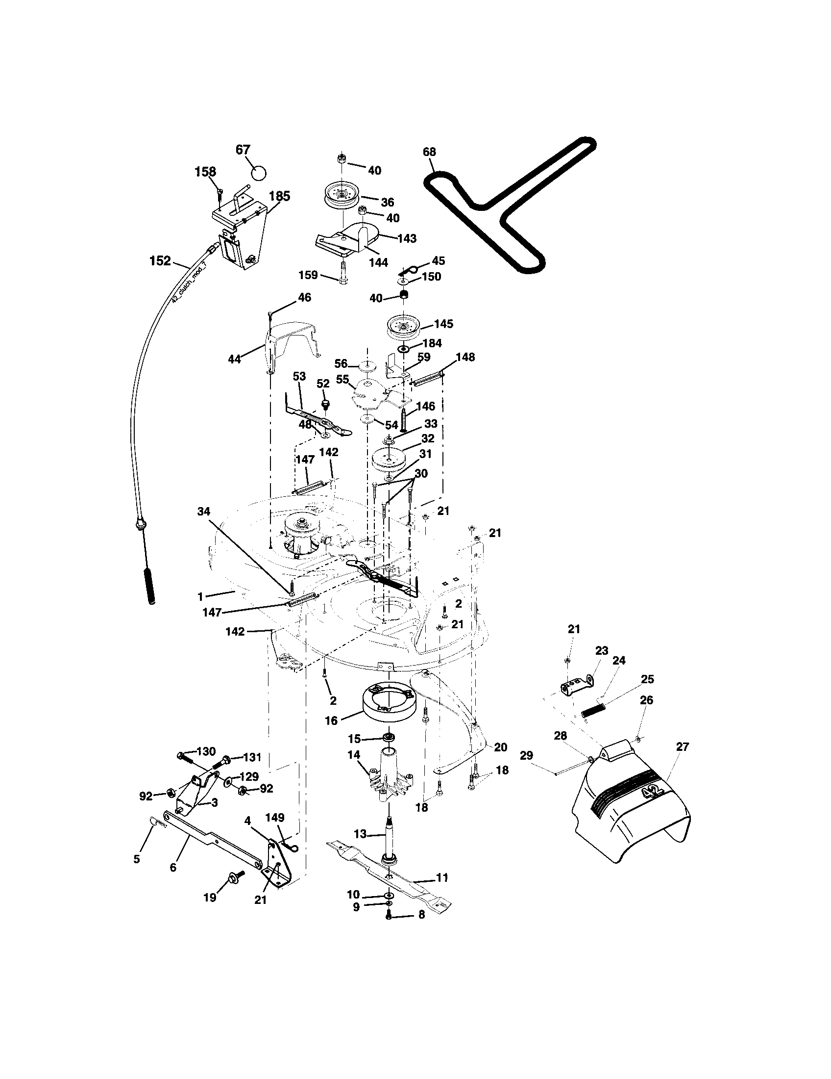 Craftsman 917273351 mower deck diagram
