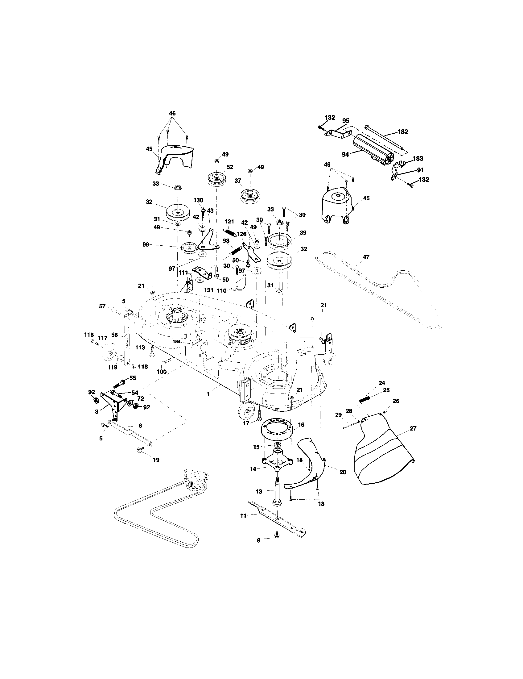 Craftsman 917273621 mower deck diagram
