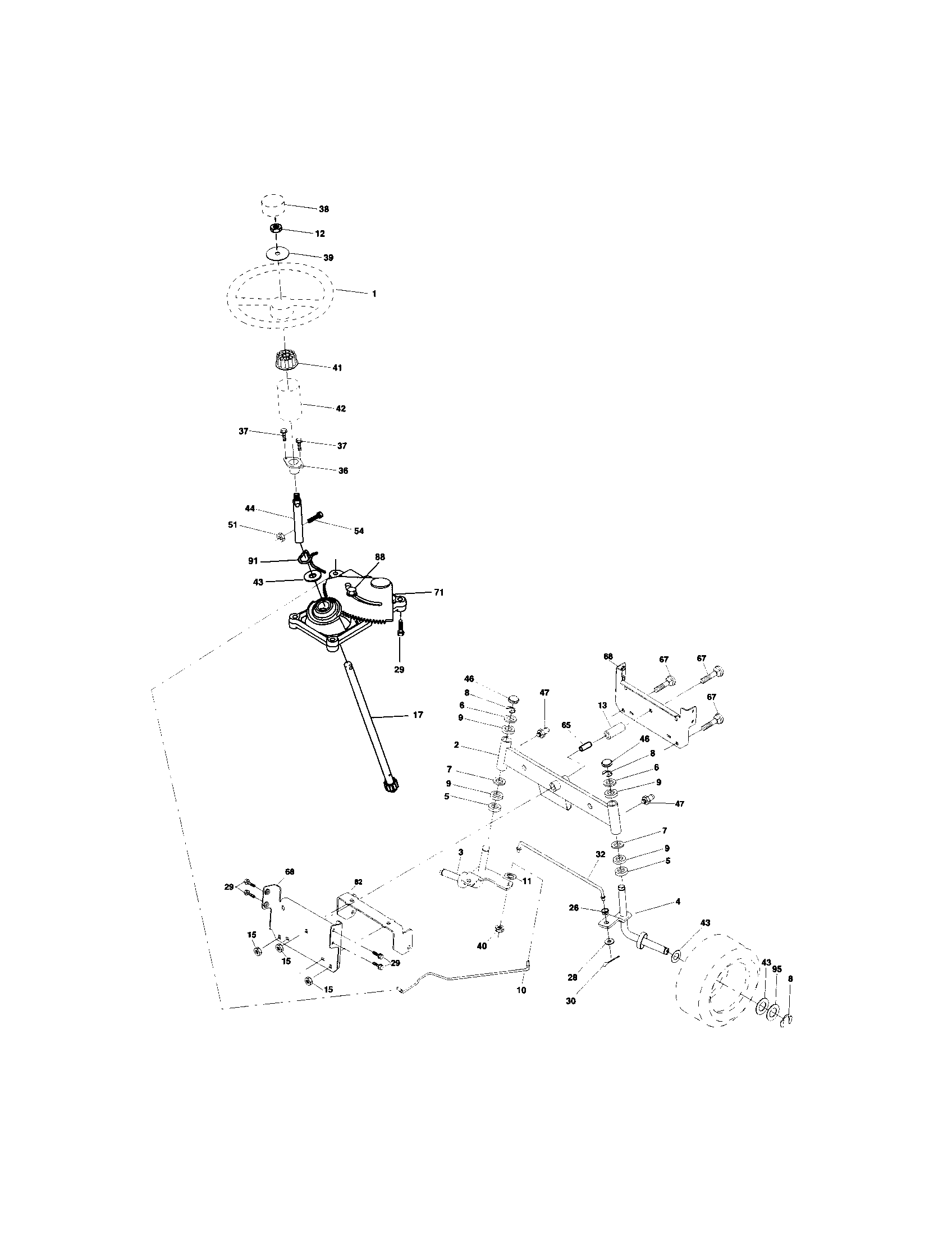 Craftsman 917273521 steering assembly diagram