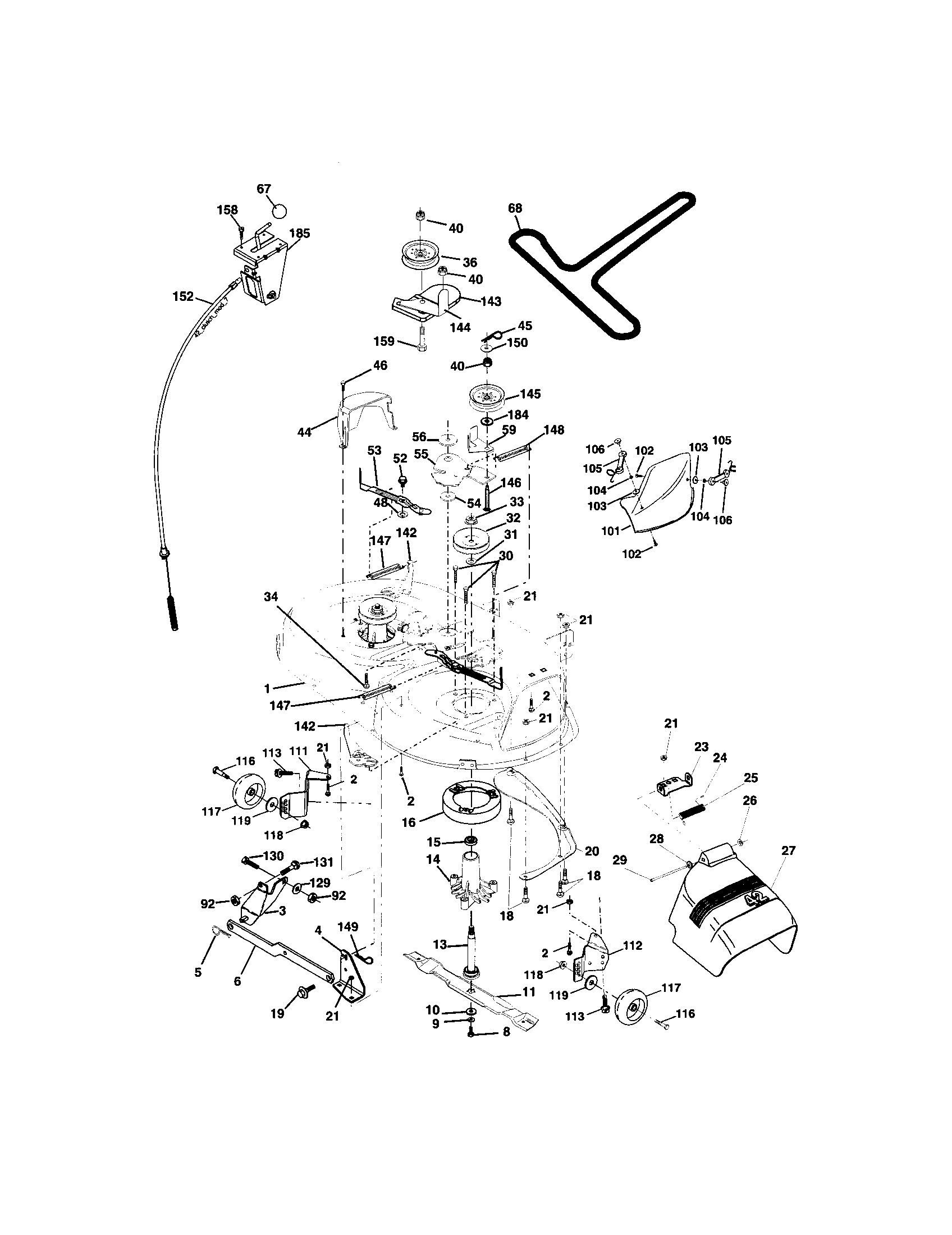 Craftsman 917273521 mower deck diagram