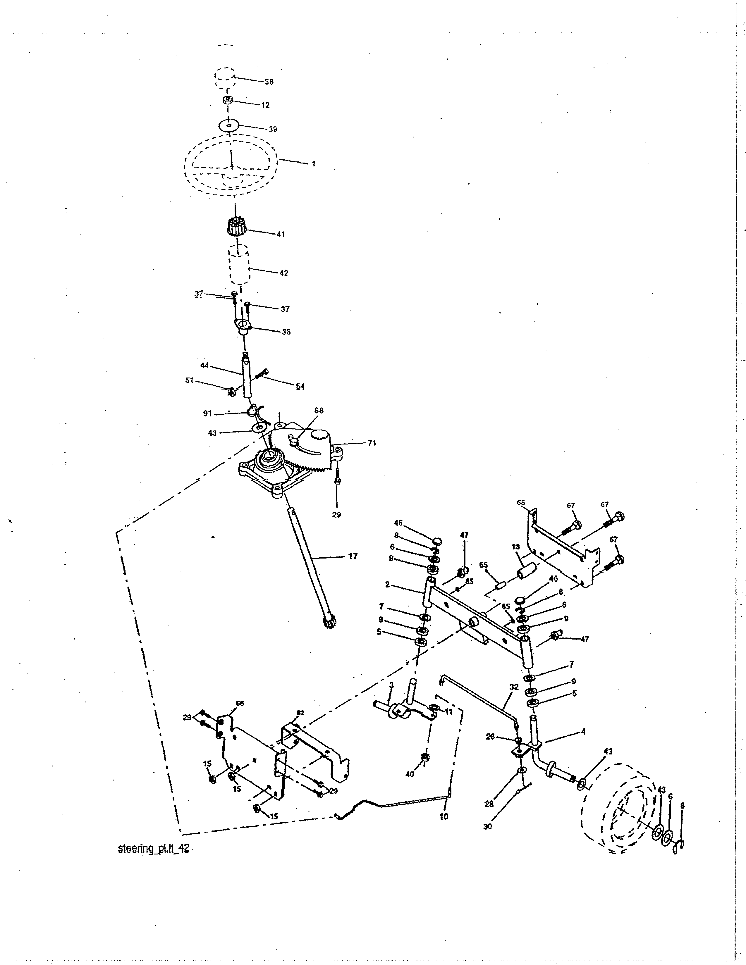 Craftsman 917272672 steering assembly diagram