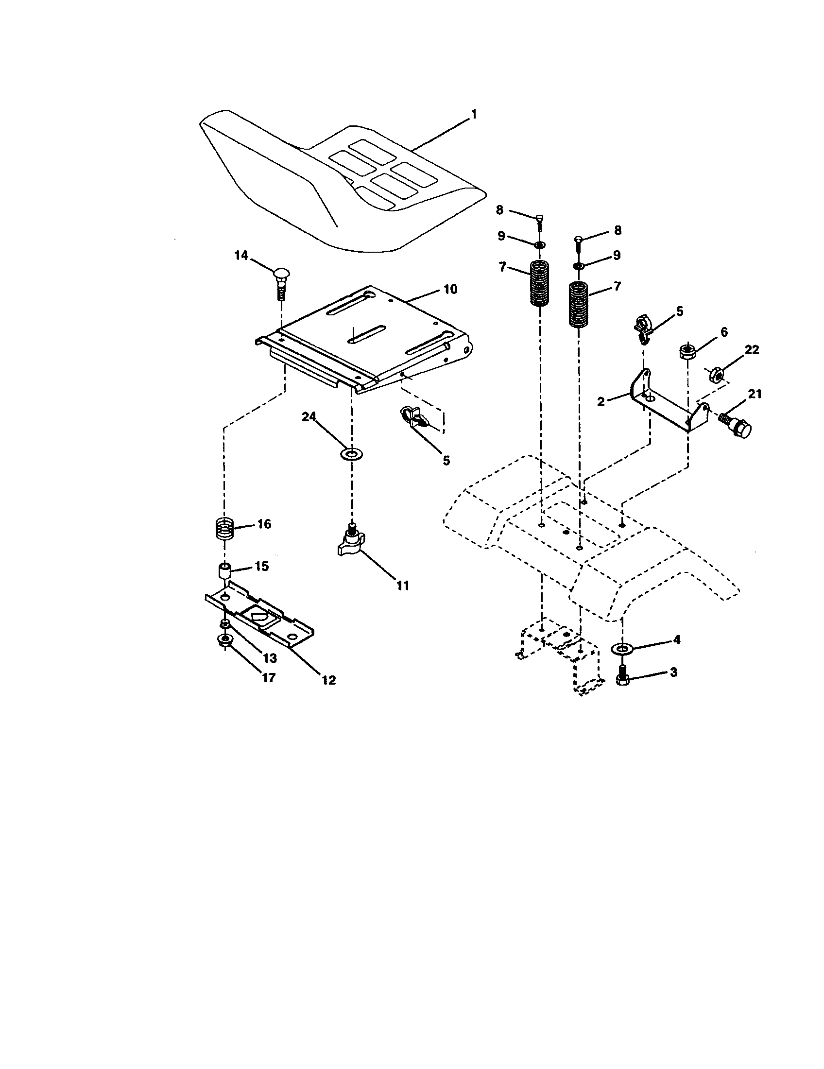 Craftsman 917272672 seat assembly diagram