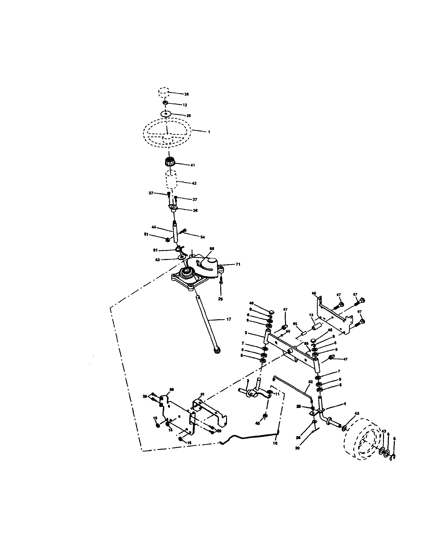 Craftsman 917272671 steering assembly diagram