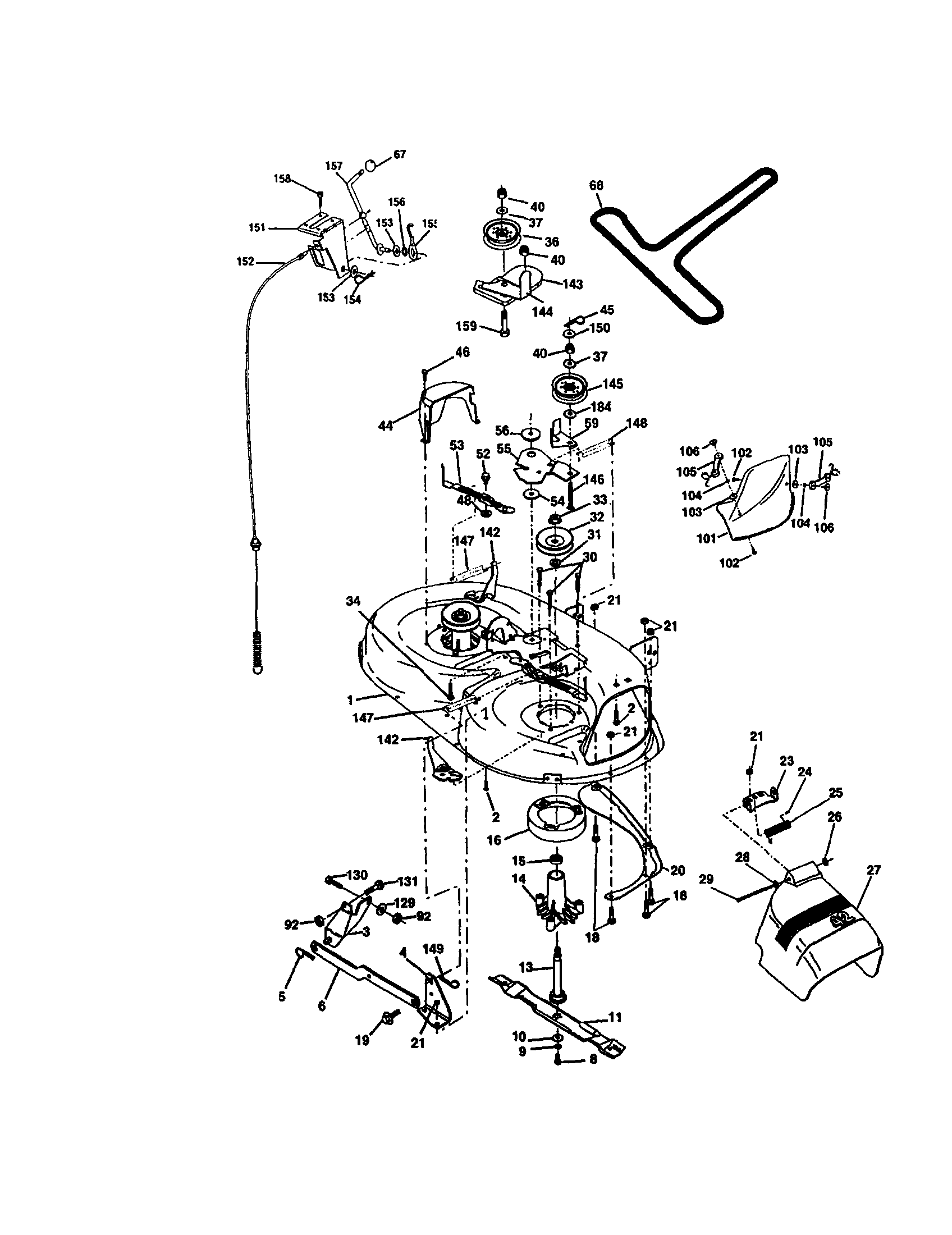Craftsman 917272671 mower deck diagram