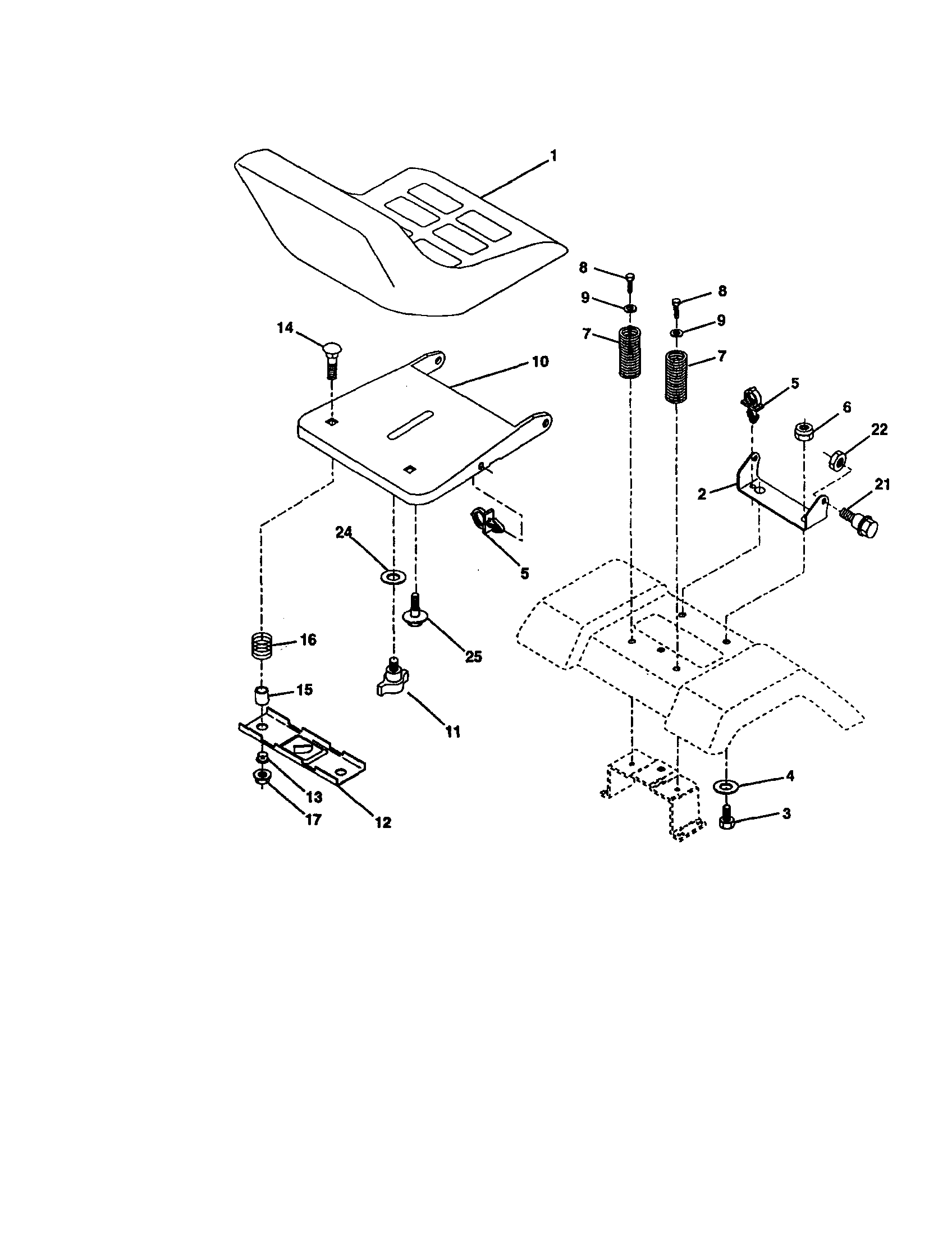 Craftsman 917271190 seat assembly diagram