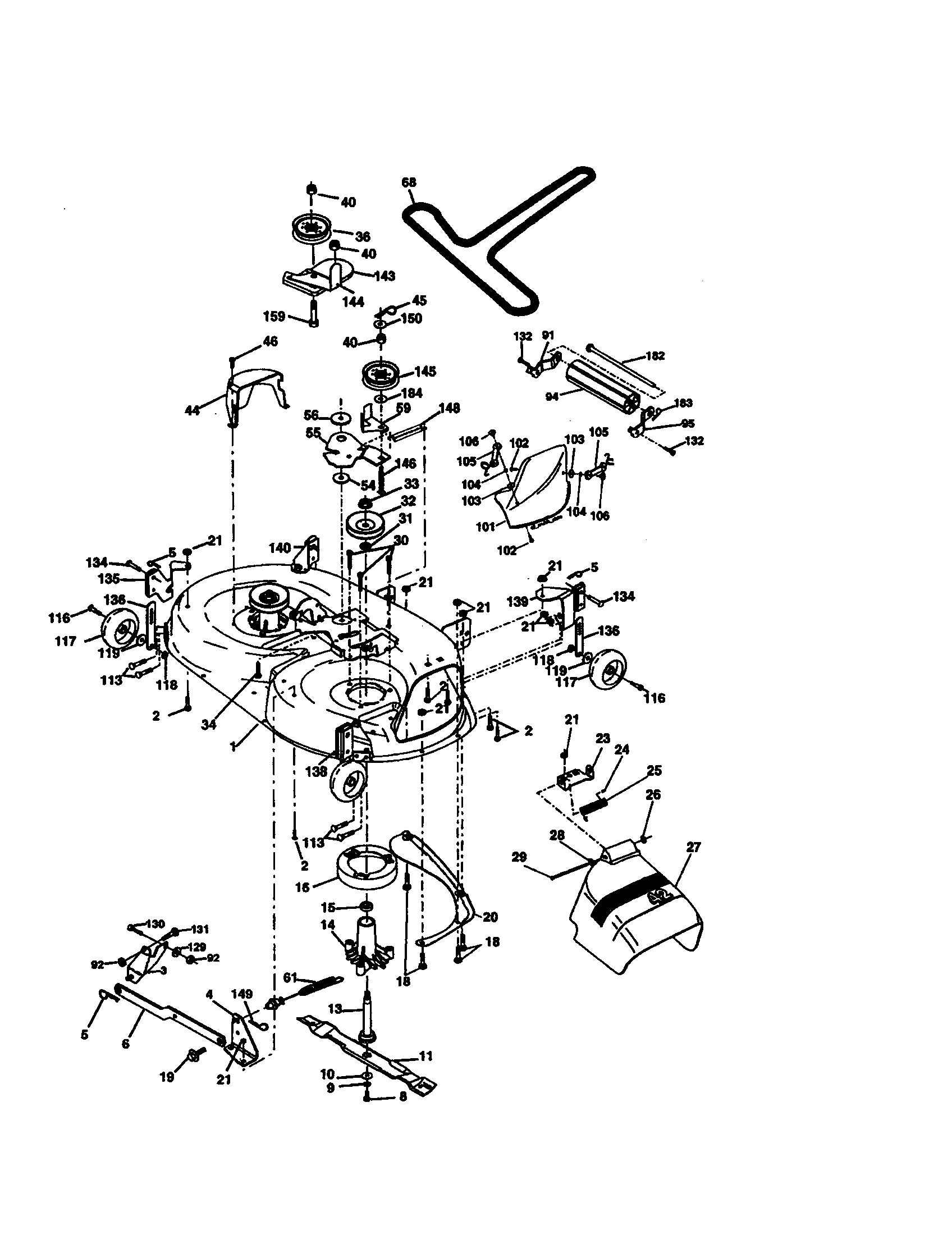Craftsman 917273631 mower deck diagram
