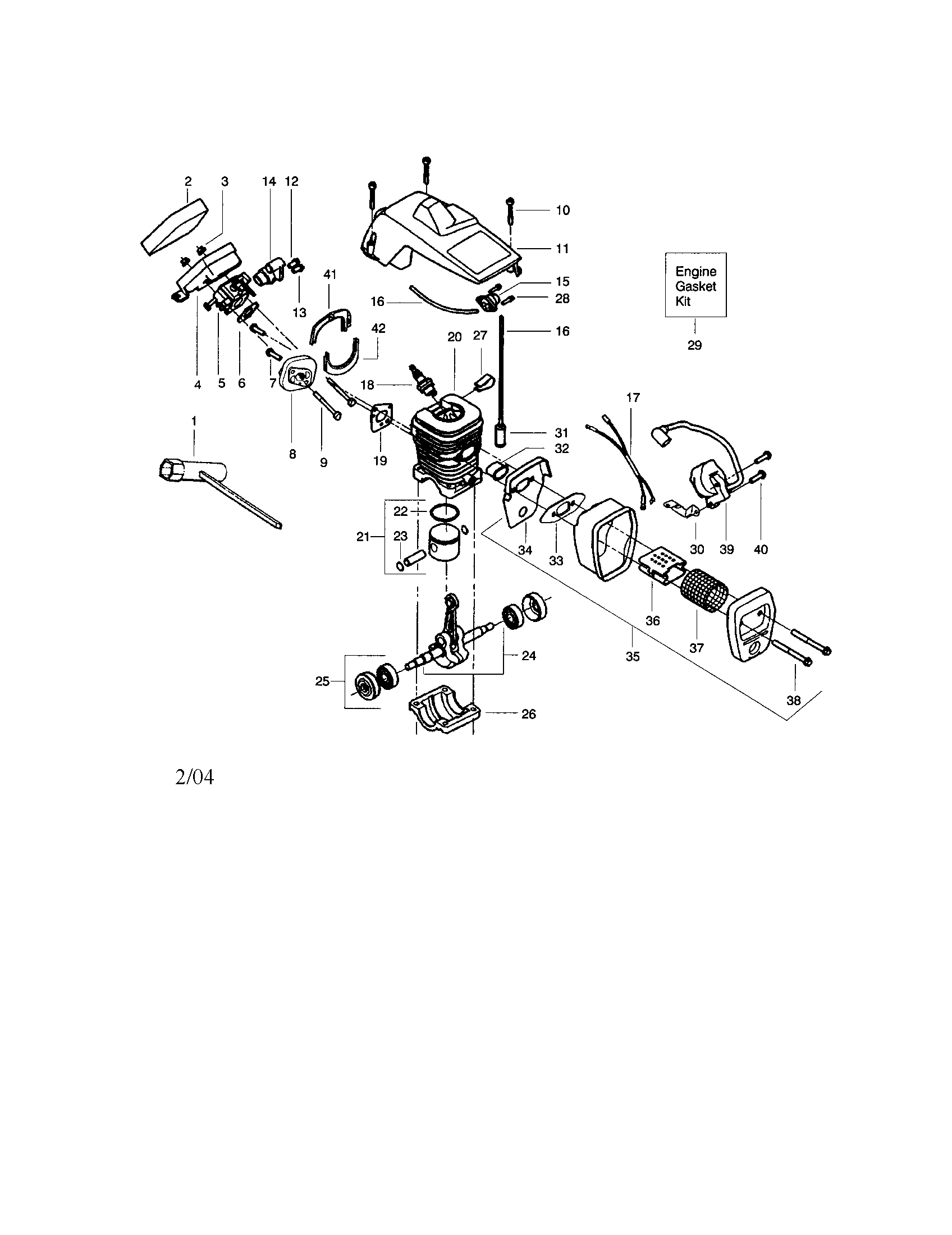 Poulan 2025 cylinder/shield-cylinder diagram