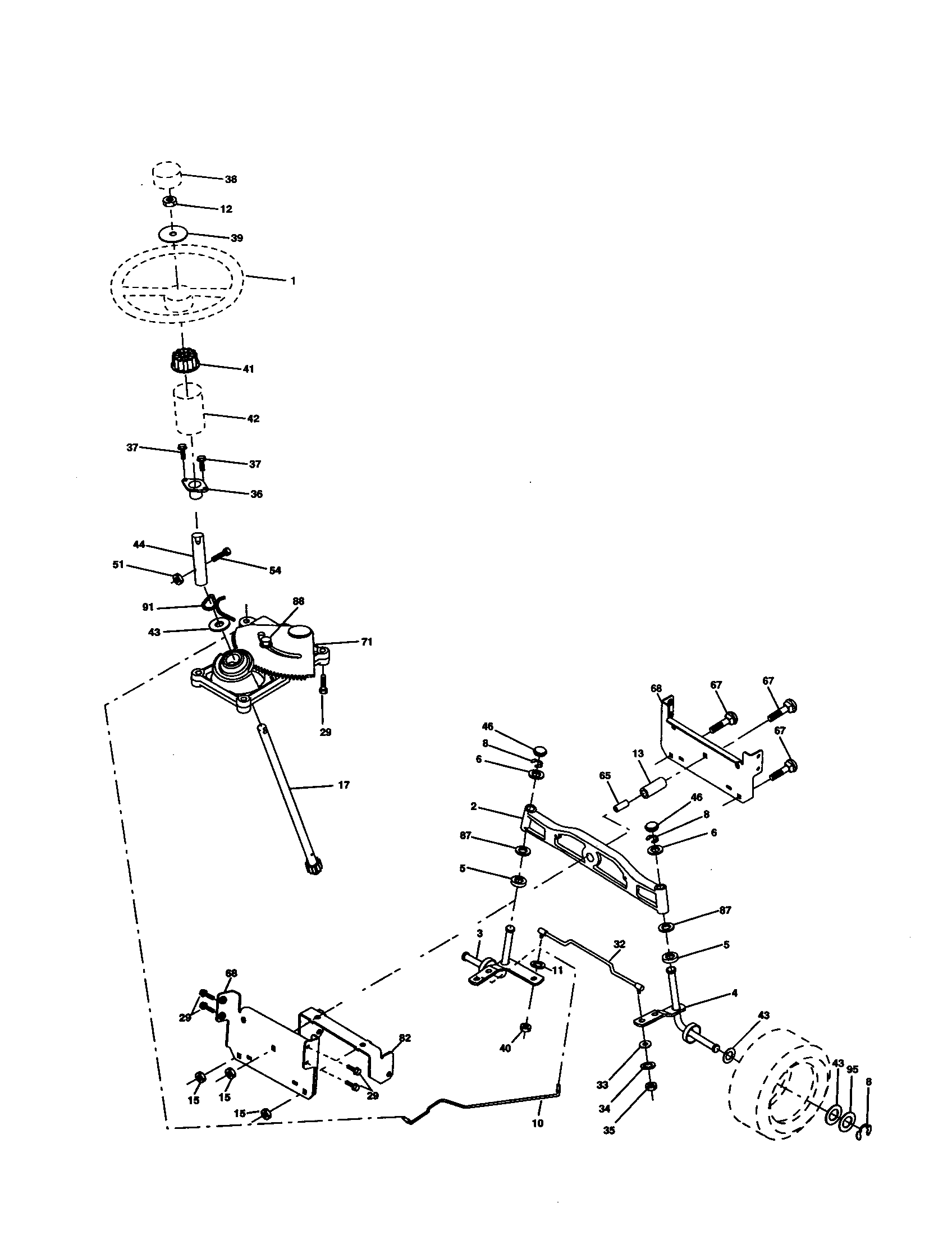 Craftsman 917277103 steering assembly diagram