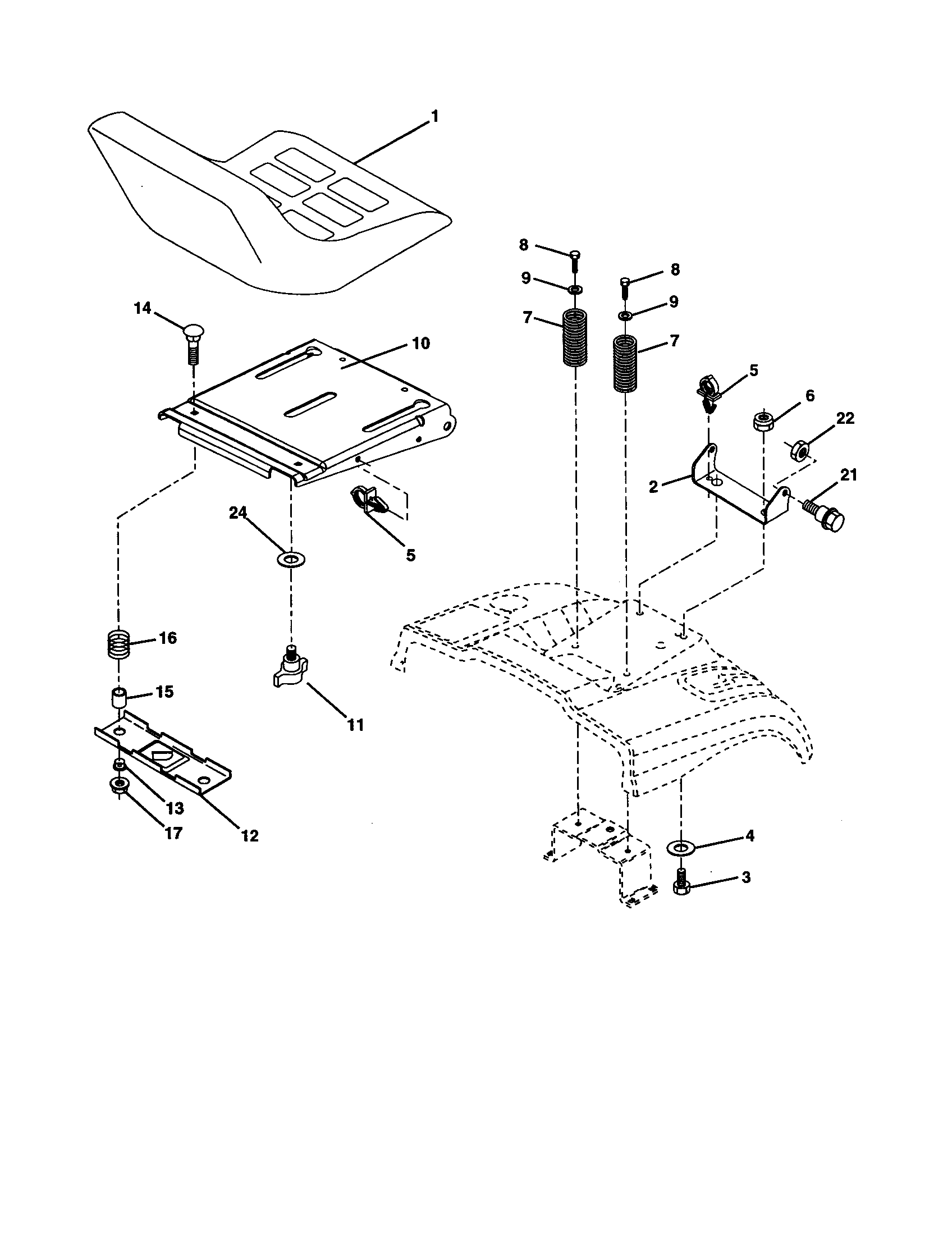 Craftsman 917277103 seat assembly diagram