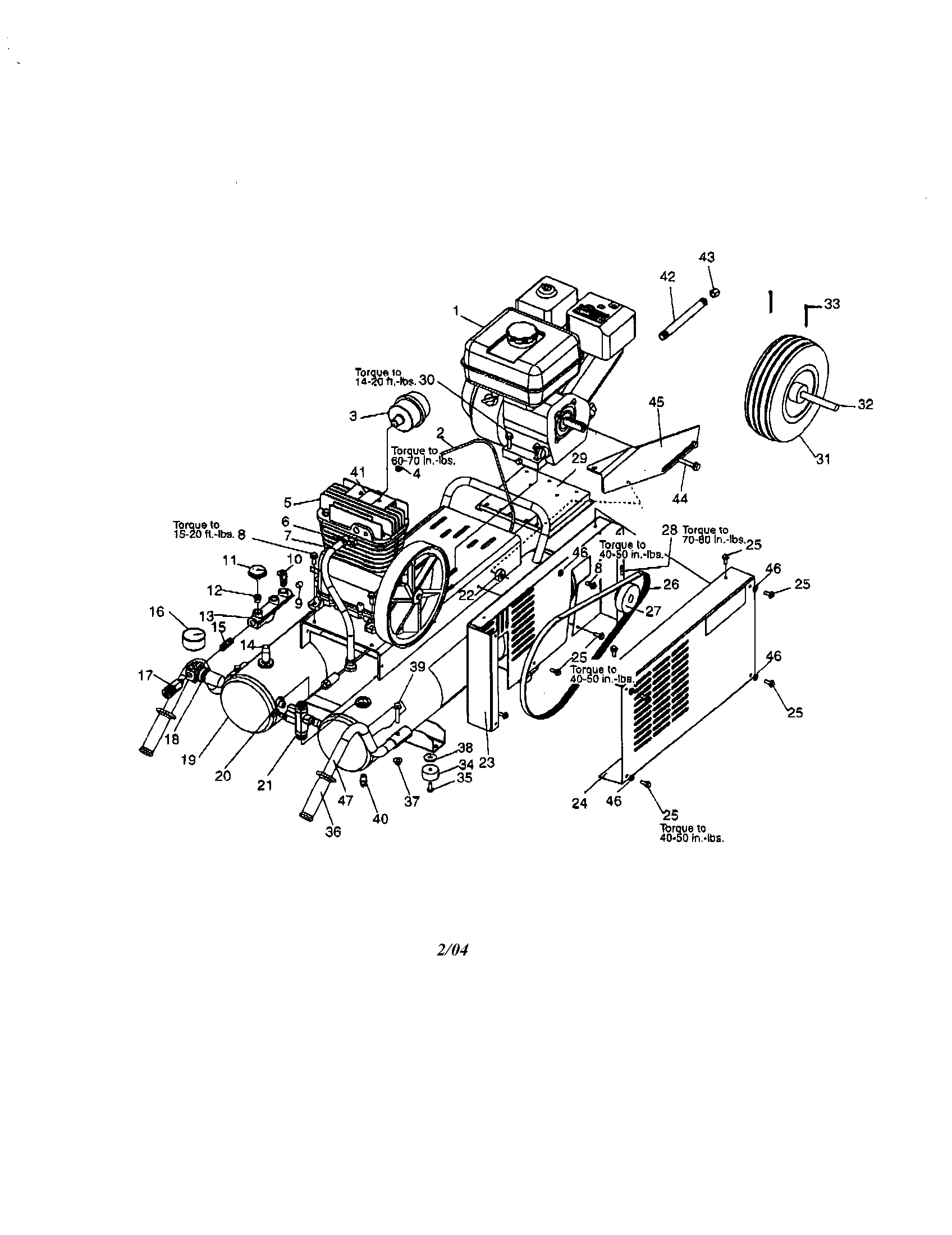 Porter Cable CPL55GH8W engine/tank/wheel/axle diagram